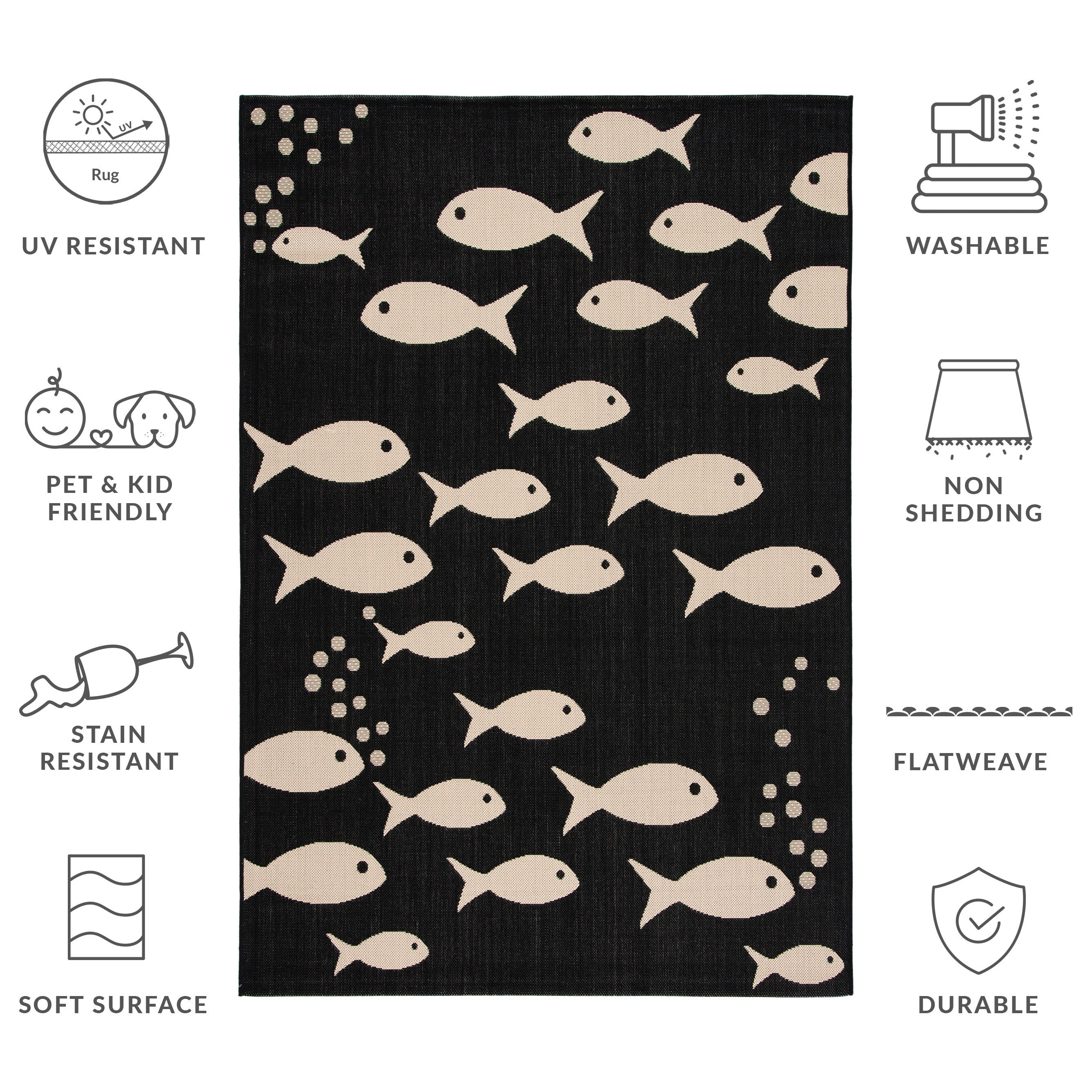 Tapis de jardin imperméable pour intérieur/extérieur SAFAVIEH Courtyard Ragne