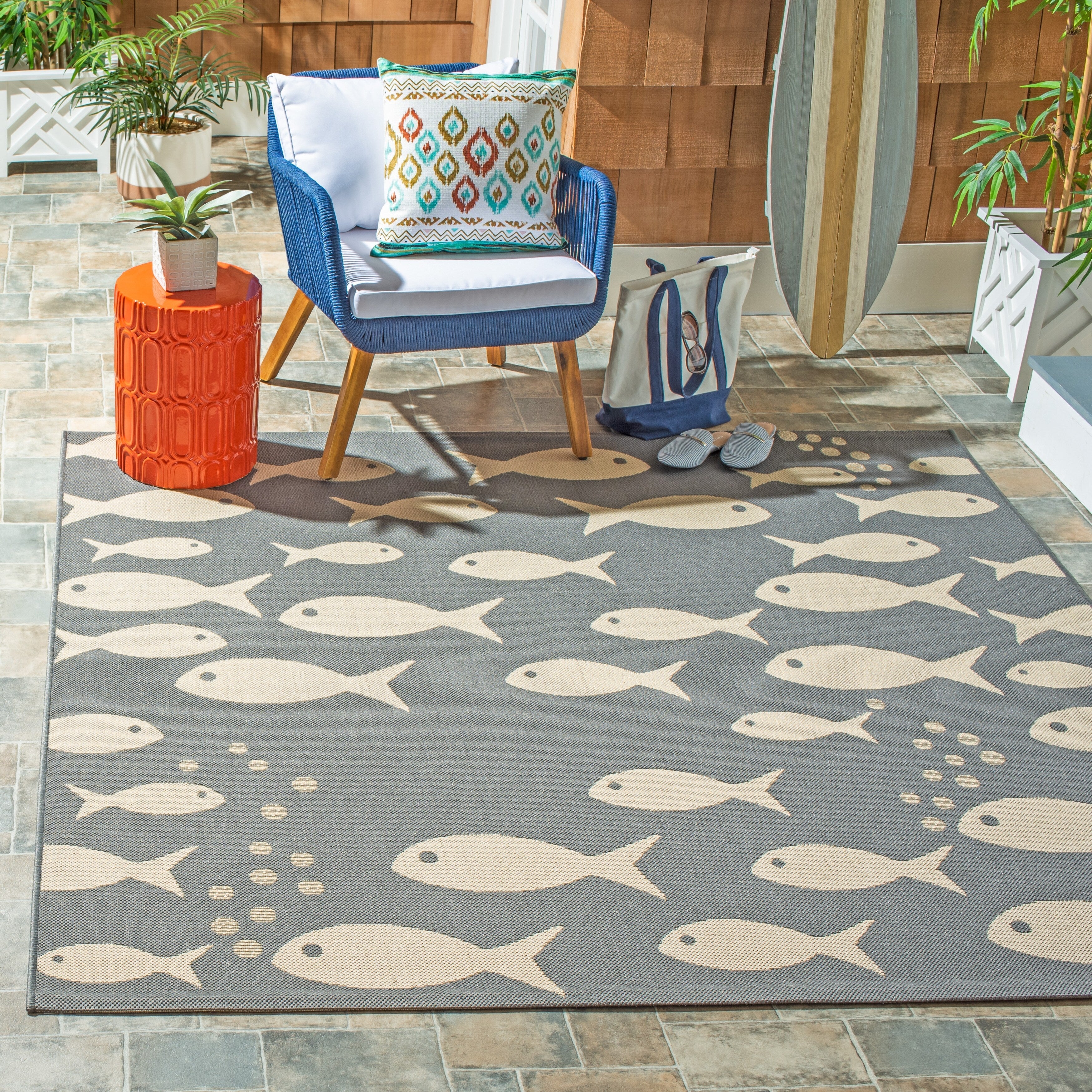 Tapis de jardin imperméable pour intérieur/extérieur SAFAVIEH Courtyard Ragne