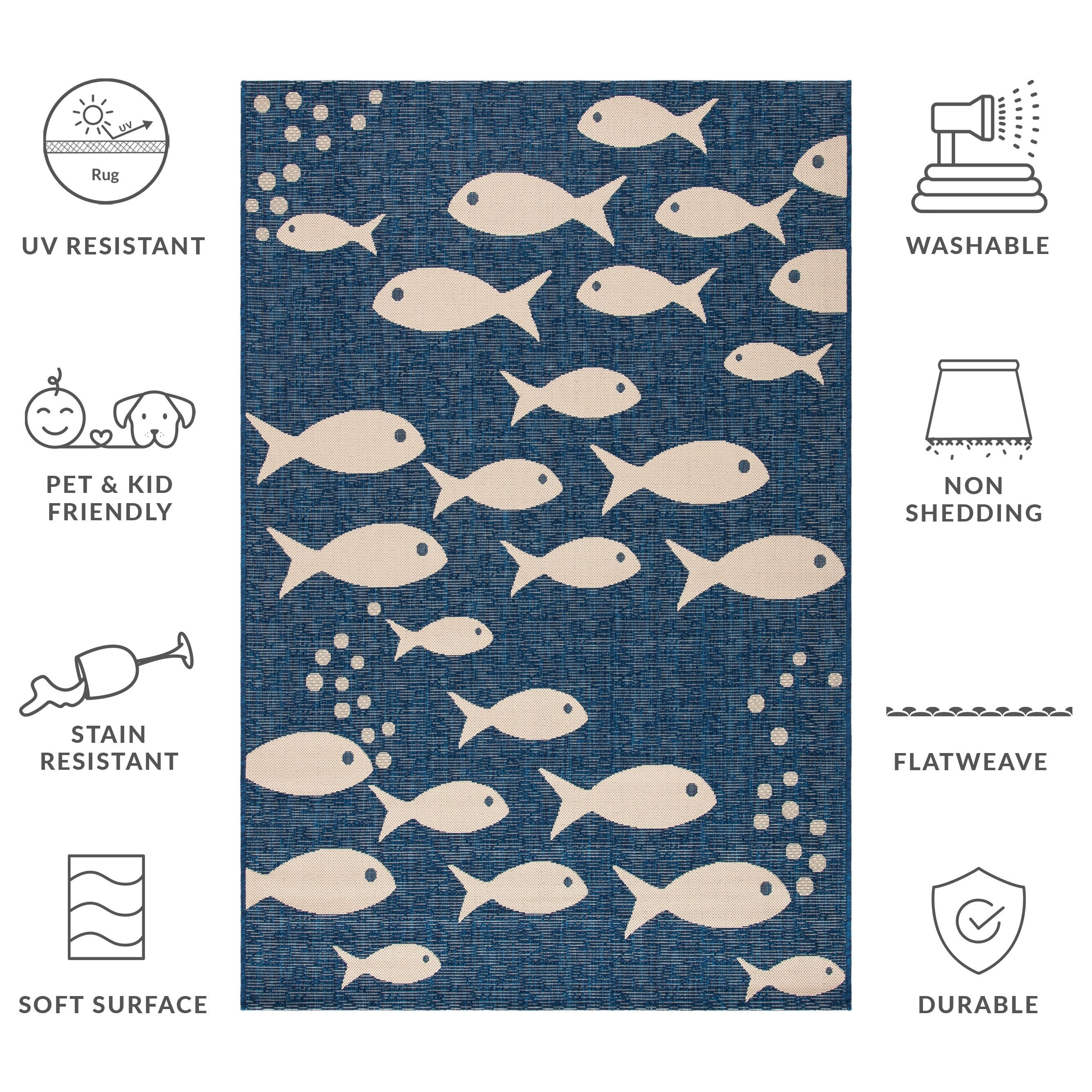 Tapis de jardin imperméable pour intérieur/extérieur SAFAVIEH Courtyard Ragne