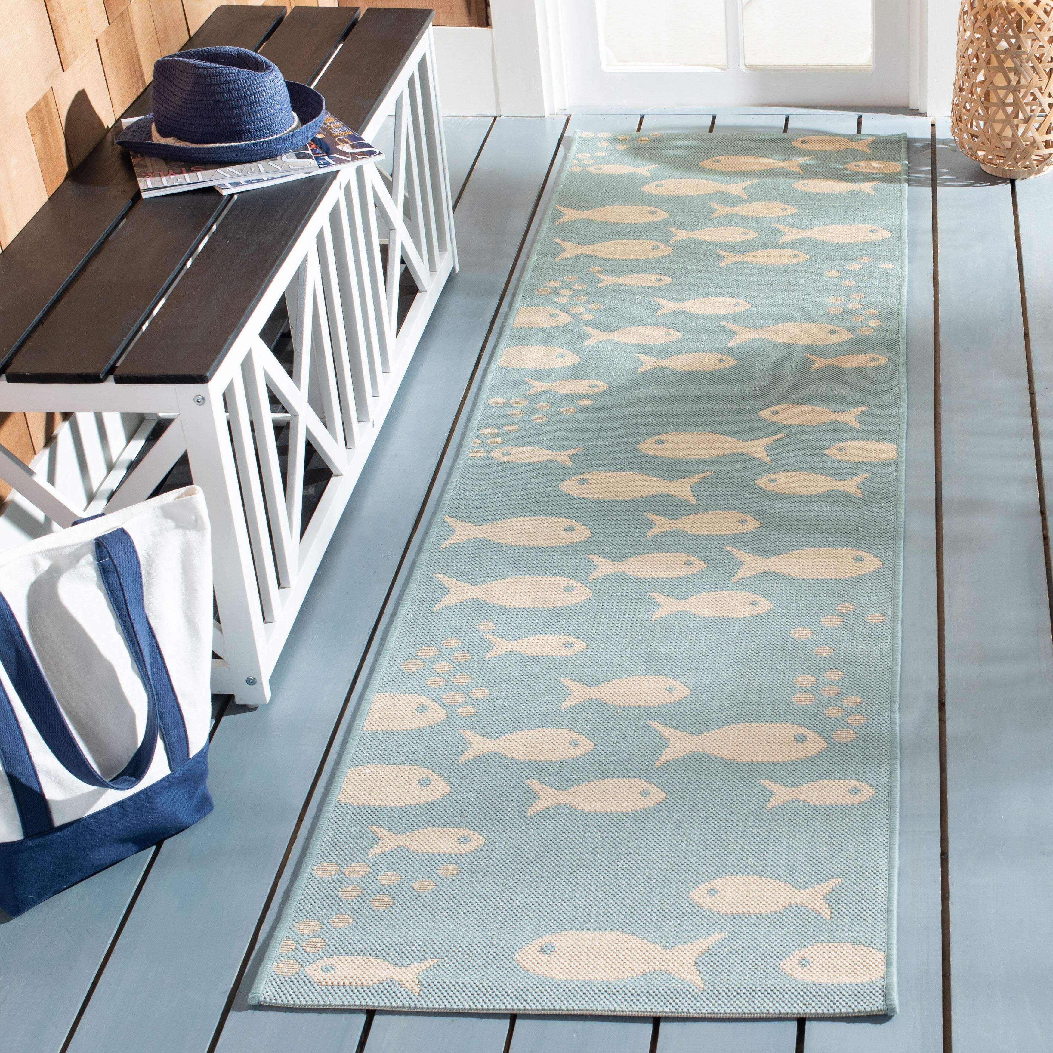 Tapis de jardin imperméable pour intérieur/extérieur SAFAVIEH Courtyard Ragne