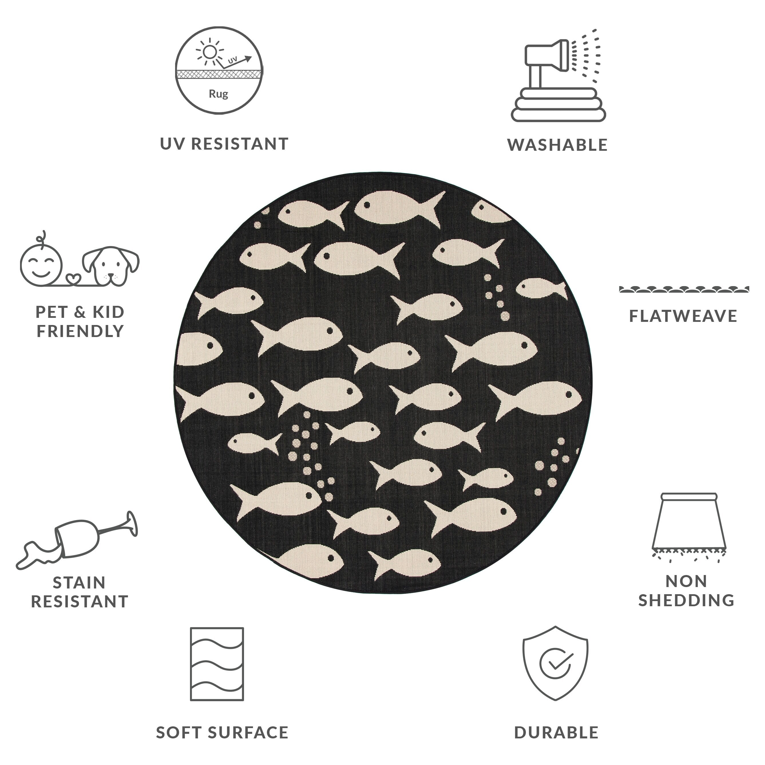 Tapis de jardin imperméable pour intérieur/extérieur SAFAVIEH Courtyard Ragne