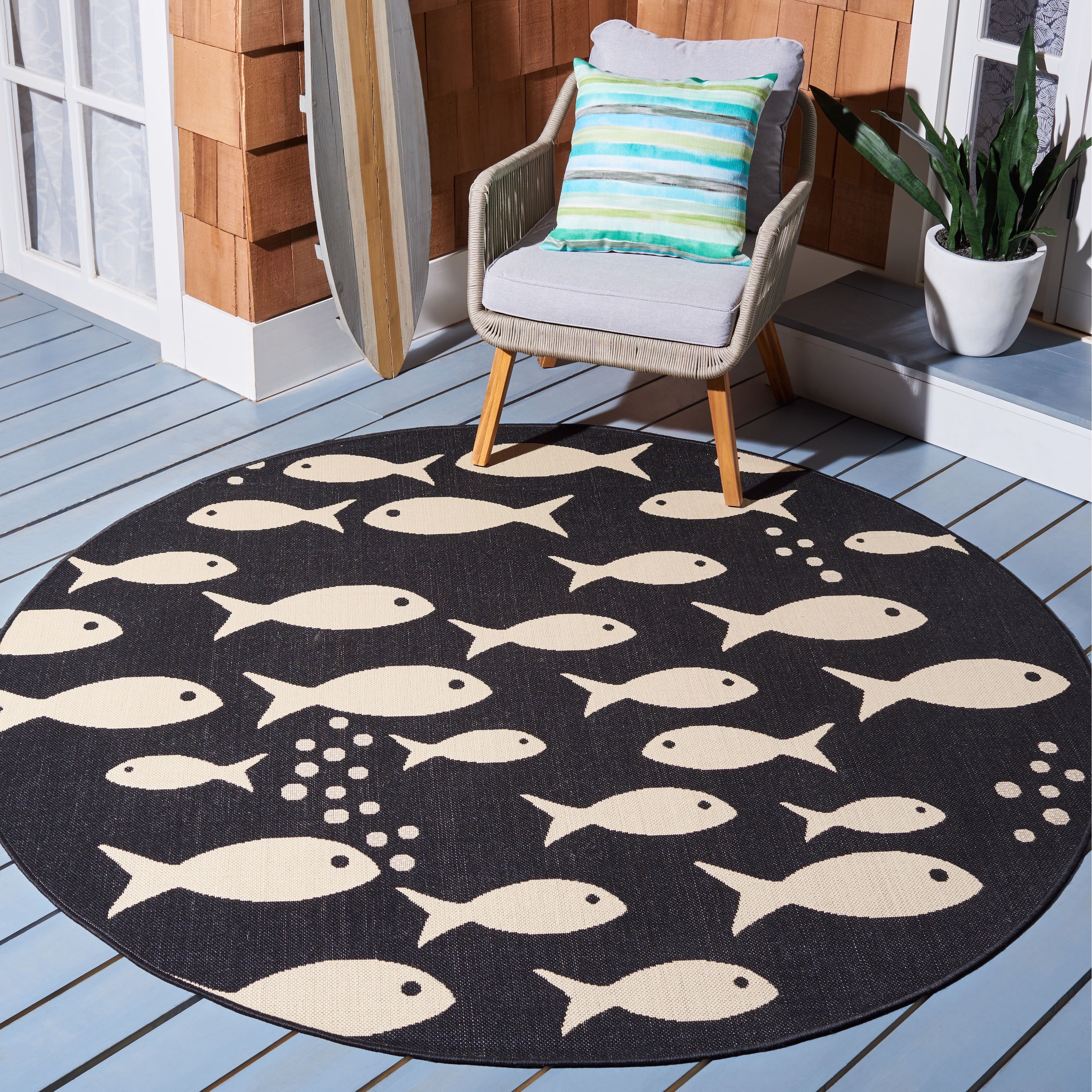 Tapis de jardin imperméable pour intérieur/extérieur SAFAVIEH Courtyard Ragne