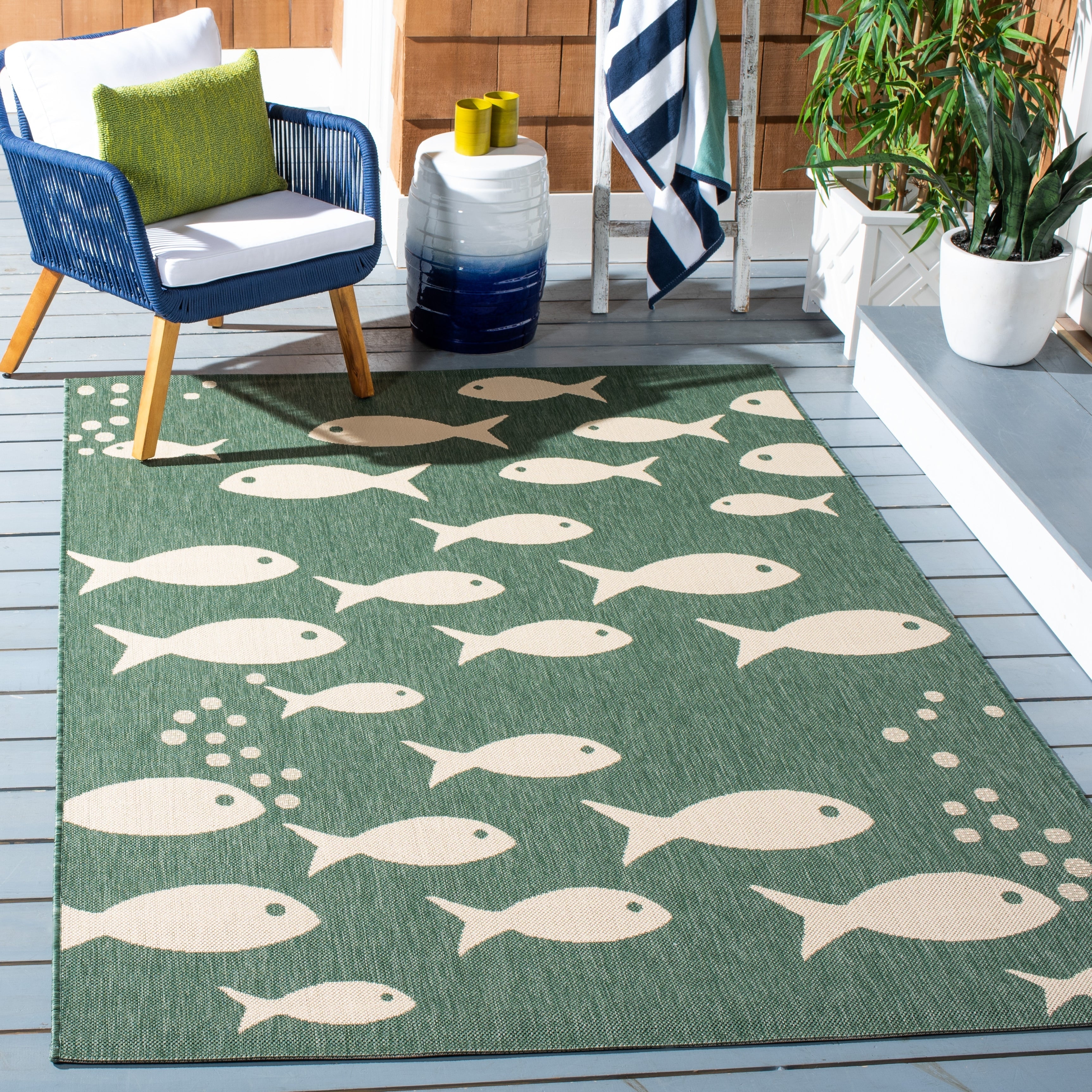Tapis de jardin imperméable pour intérieur/extérieur SAFAVIEH Courtyard Ragne