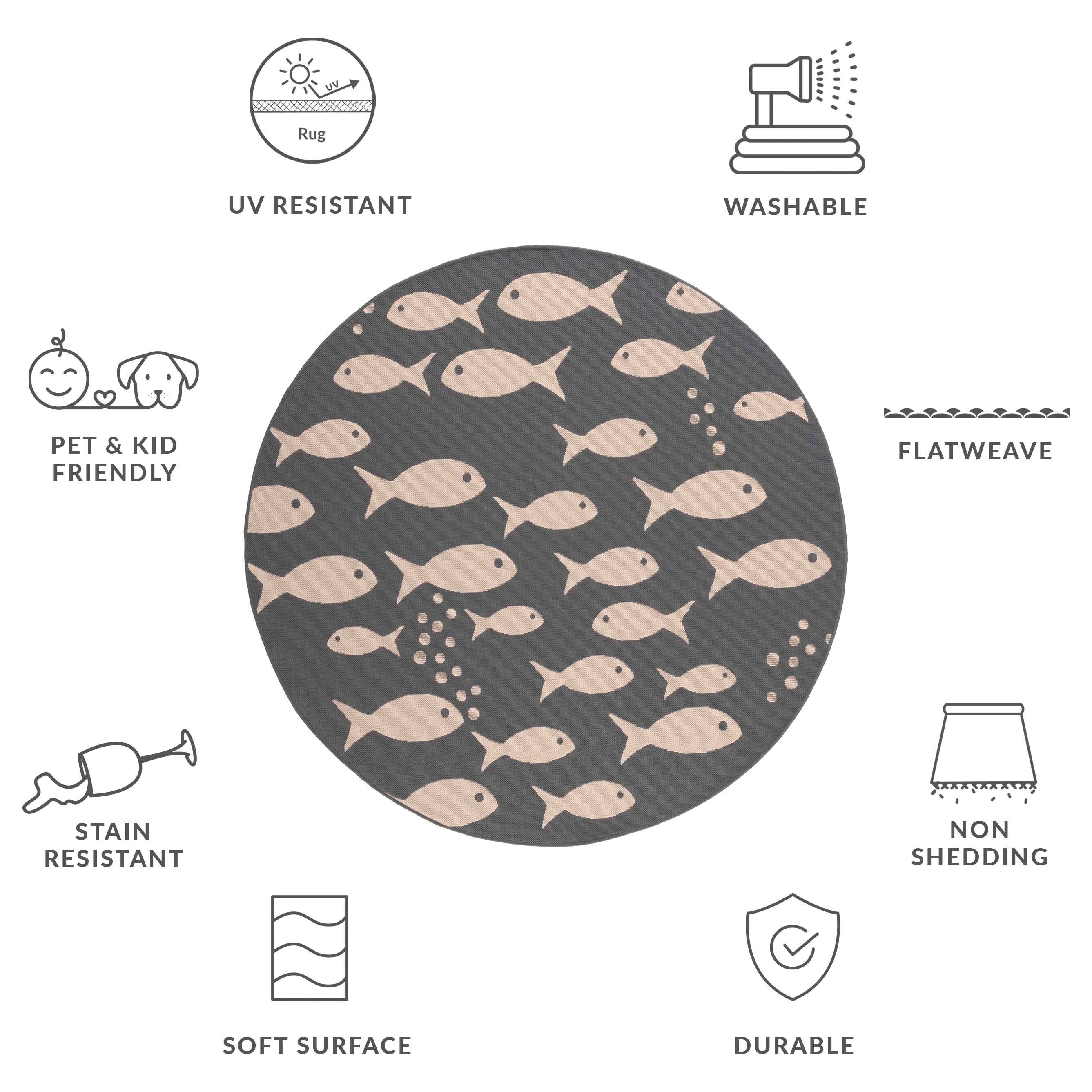 Tapis de jardin imperméable pour intérieur/extérieur SAFAVIEH Courtyard Ragne