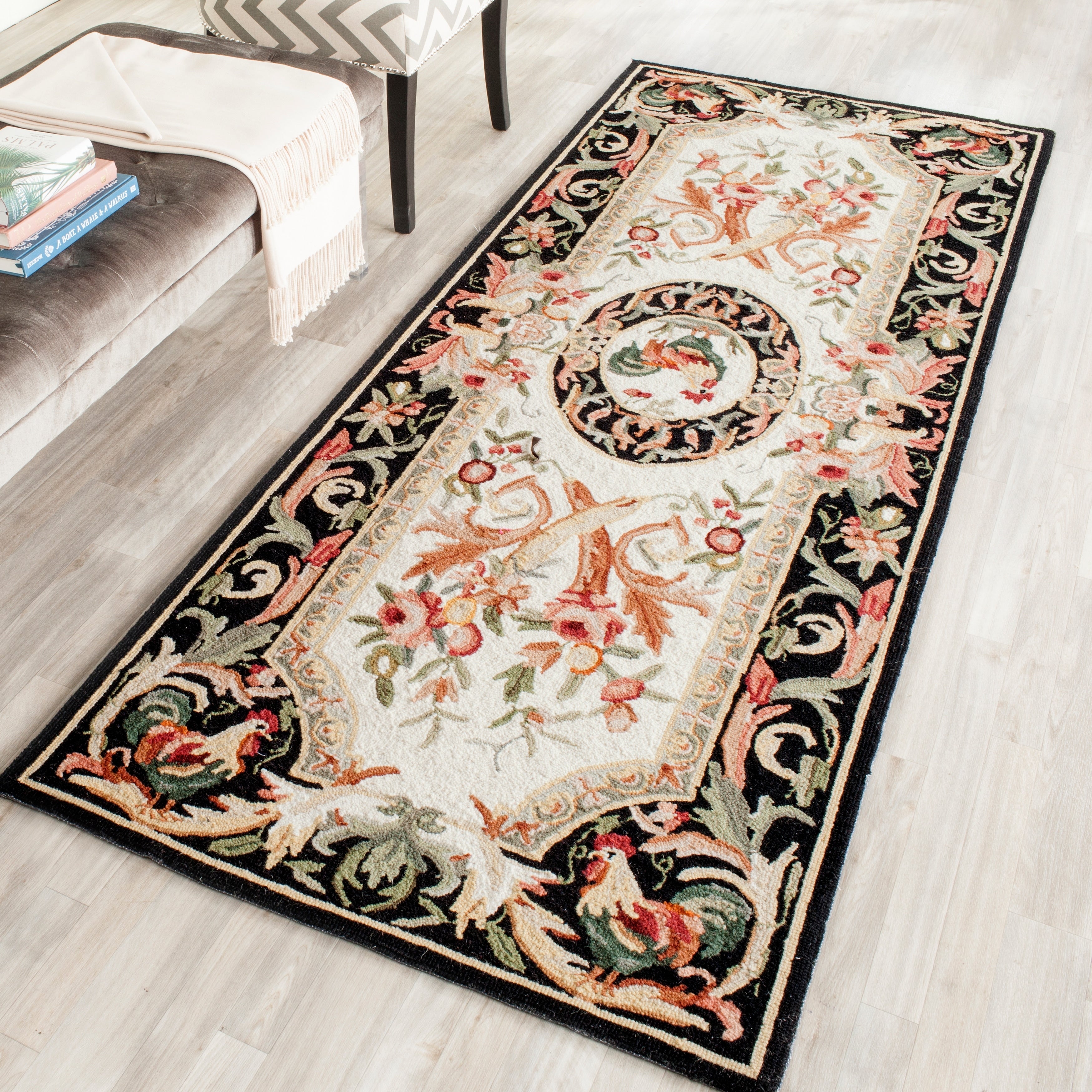 Tapis en laine fait main Chelsea Anni French Country Rooster de SAFAVIEH