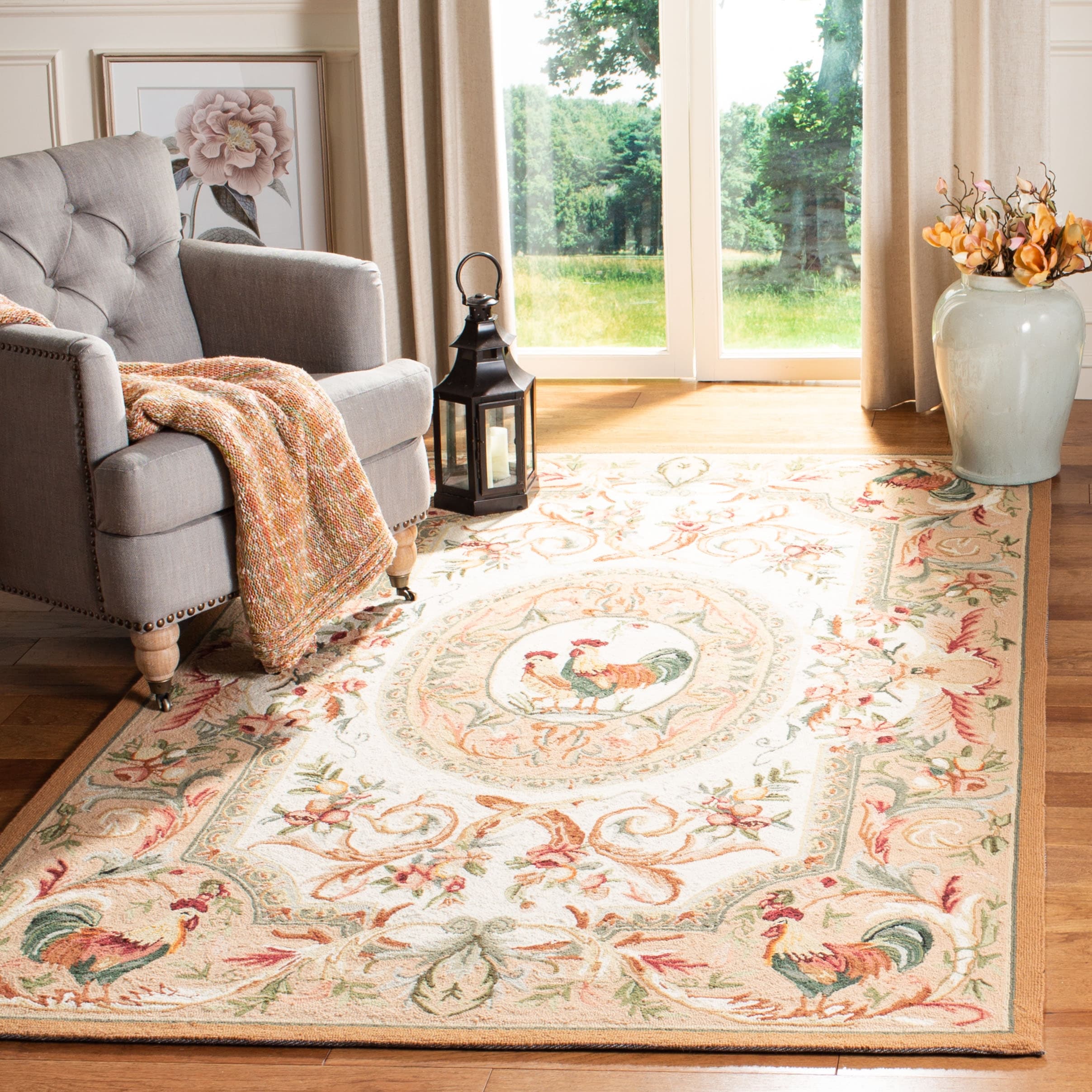 Tapis en laine fait main Chelsea Anni French Country Rooster de SAFAVIEH