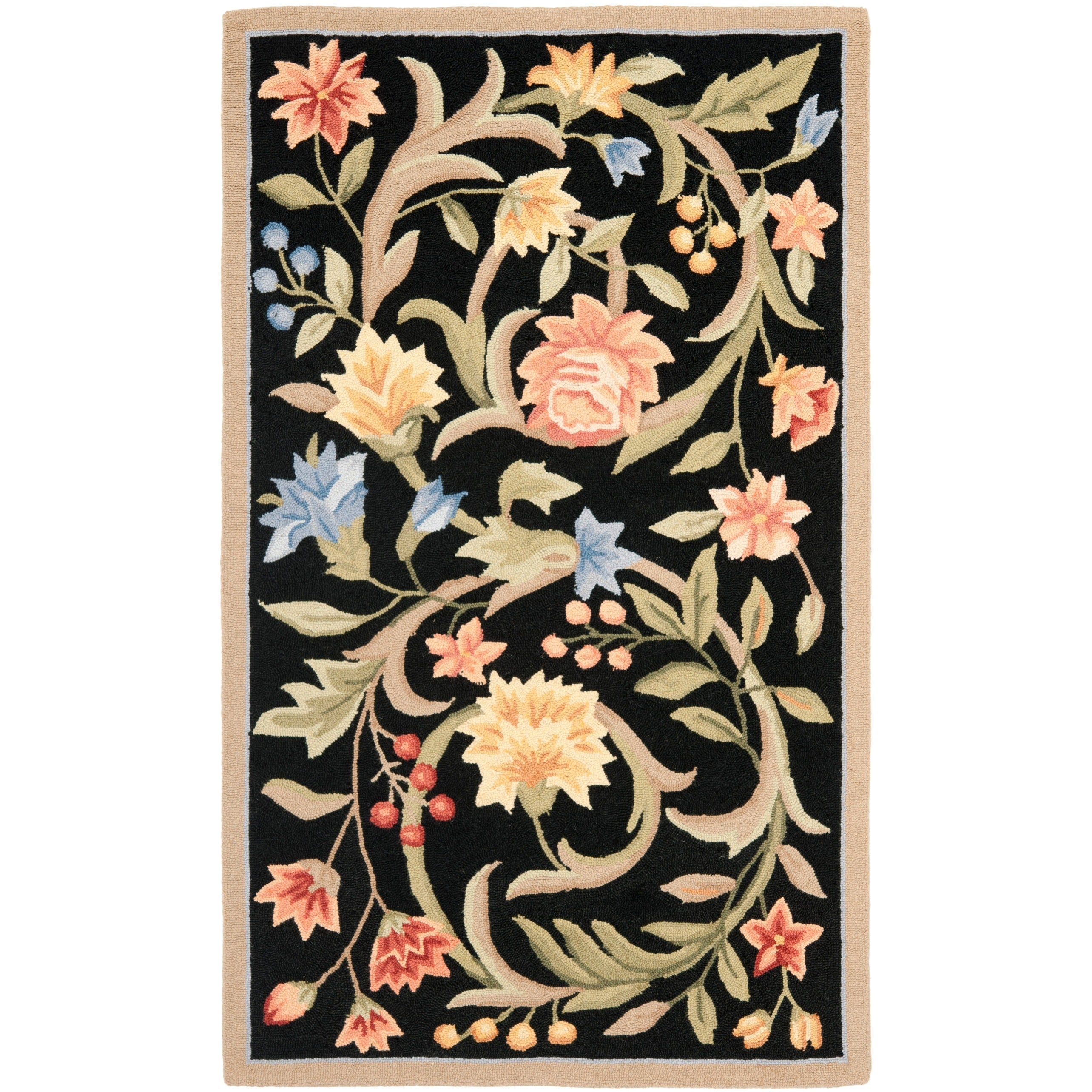 SAFAVIEH Fait Main Chelsea Jacomine French Country Floral Scroll Laine
