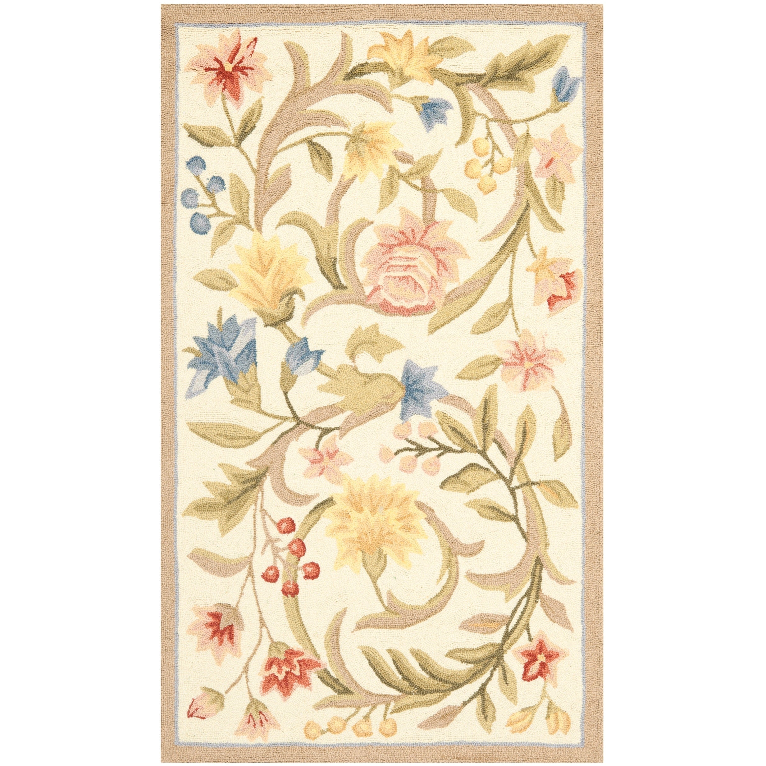 SAFAVIEH Fait Main Chelsea Jacomine French Country Floral Scroll Laine