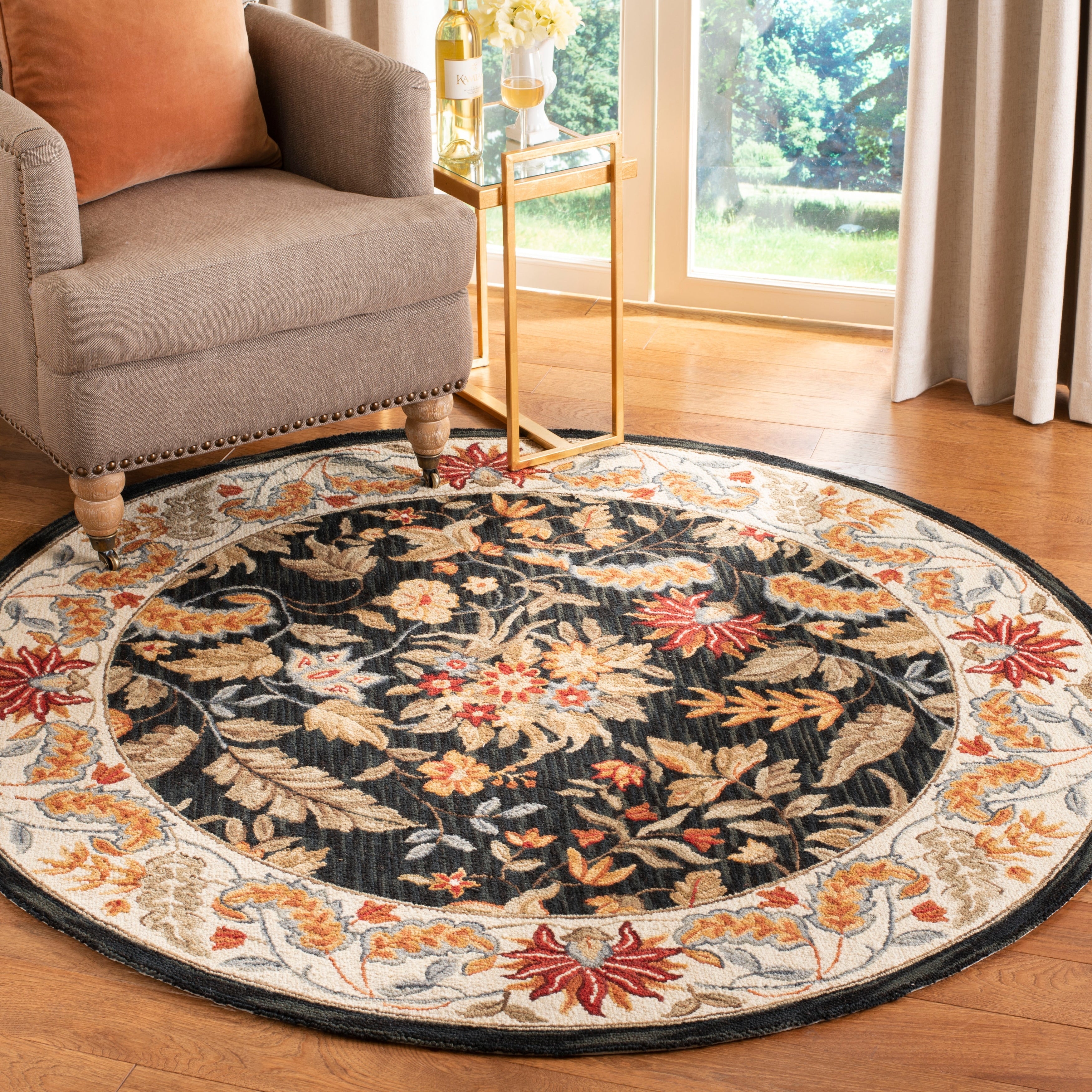 Tapis en laine floral fait main Chelsea Malda de style campagnard français SAFAVIEH