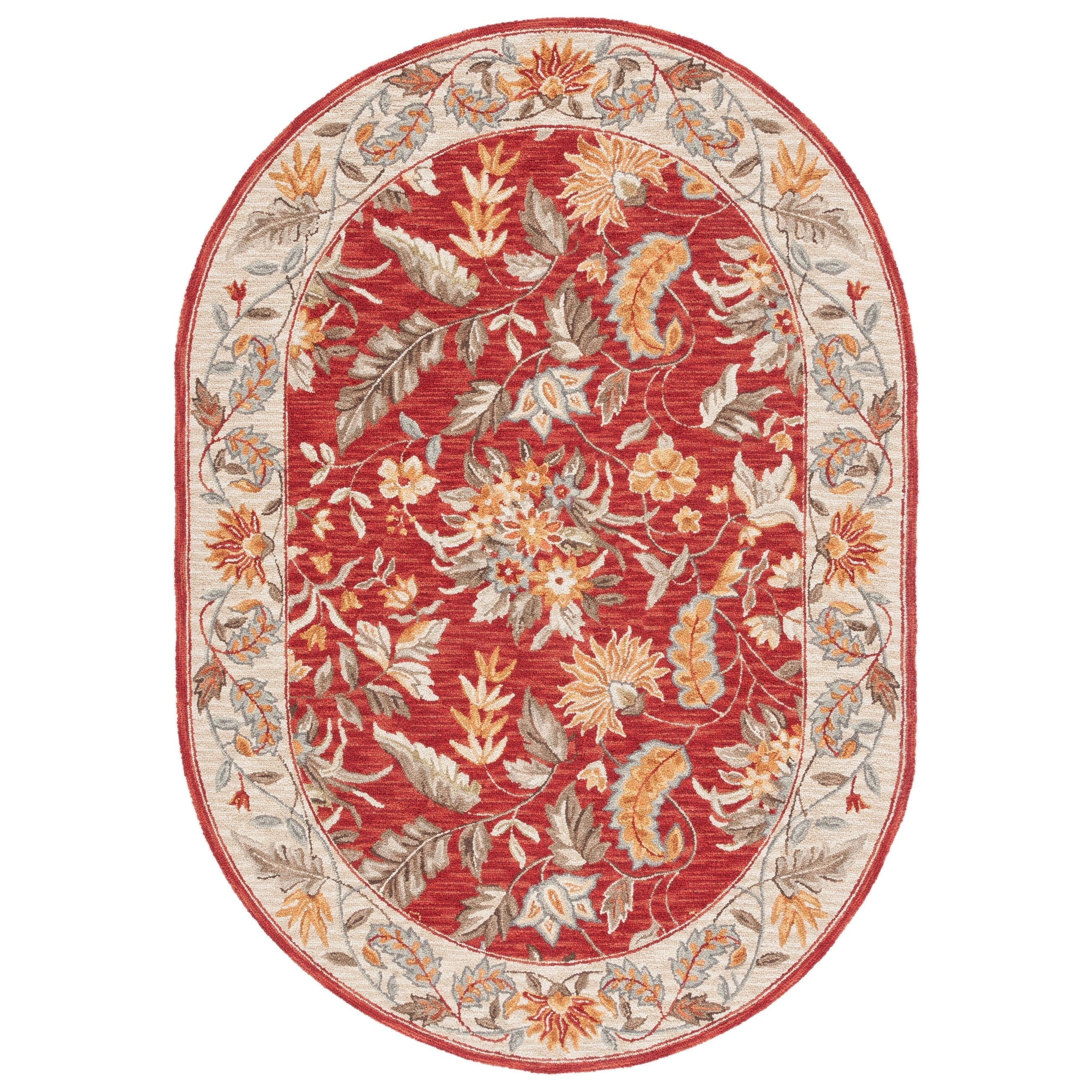 Tapis en laine floral fait main Chelsea Malda de style campagnard français SAFAVIEH