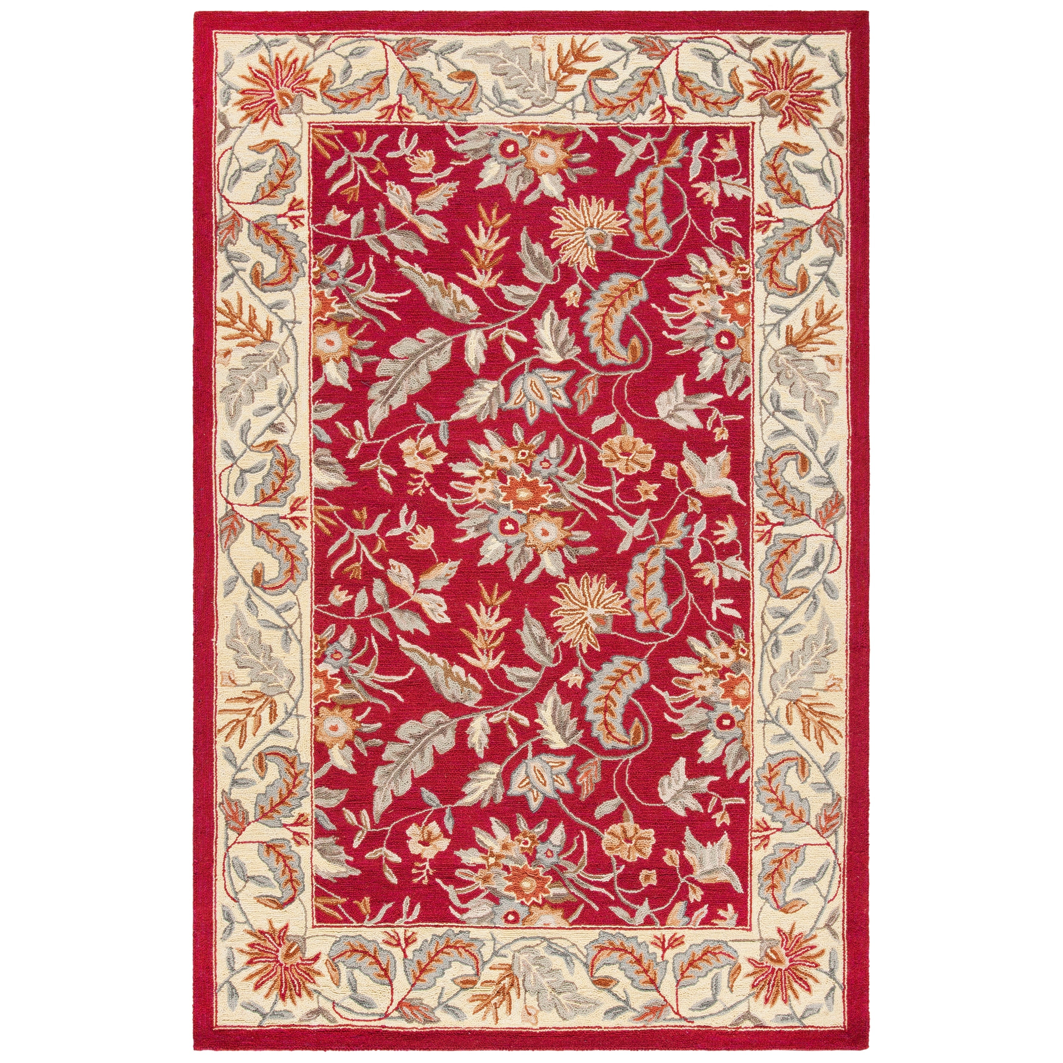 Tapis en laine floral fait main Chelsea Malda de style campagnard français SAFAVIEH
