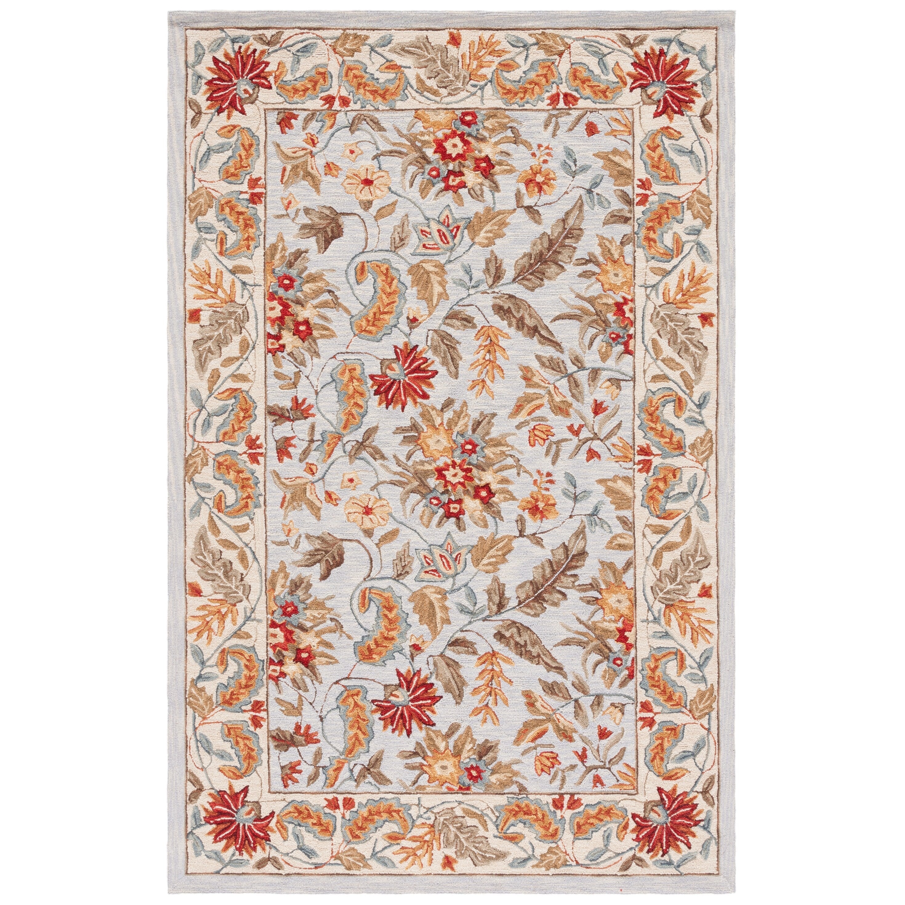 Tapis en laine floral fait main Chelsea Malda de style campagnard français SAFAVIEH