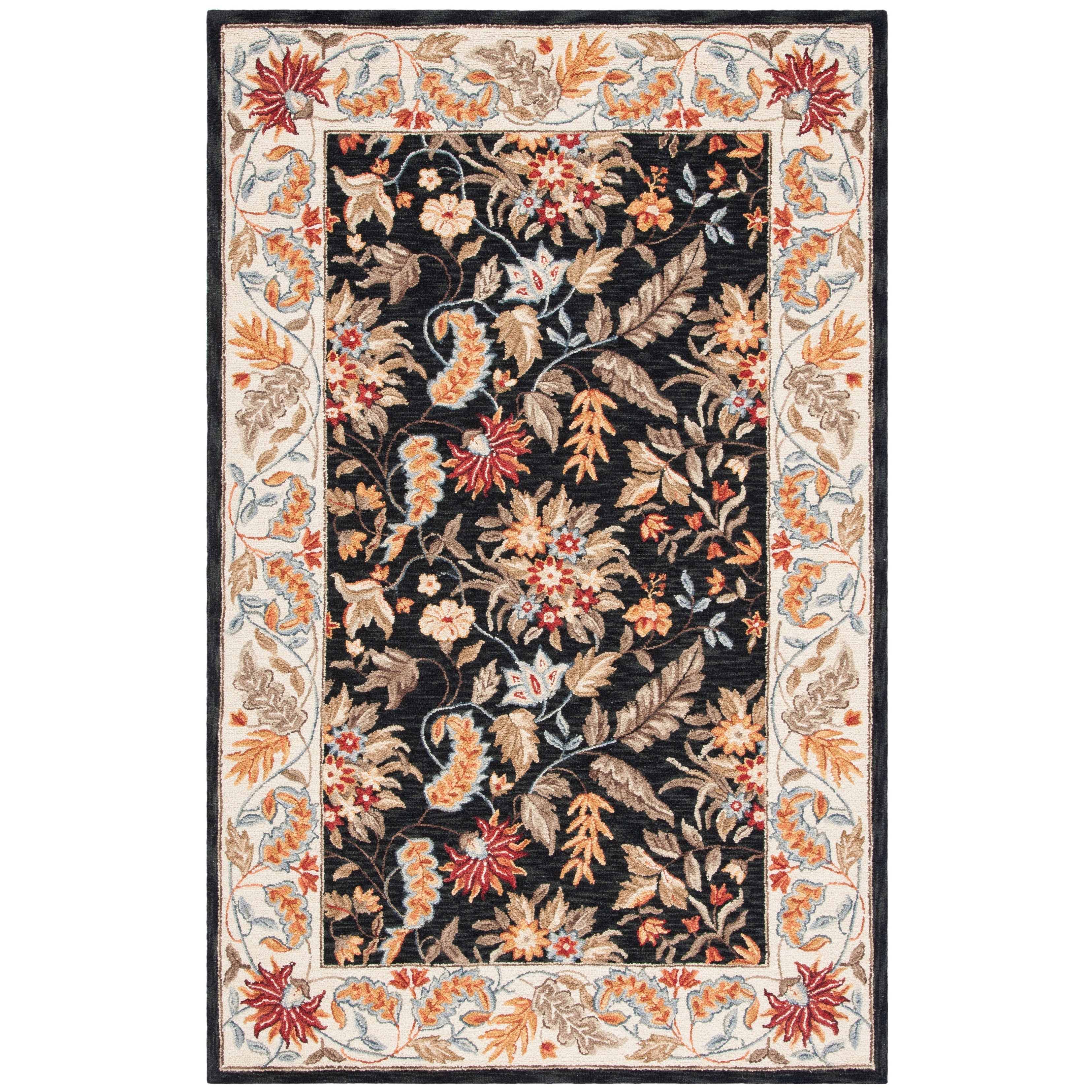 Tapis en laine floral fait main Chelsea Malda de style campagnard français SAFAVIEH