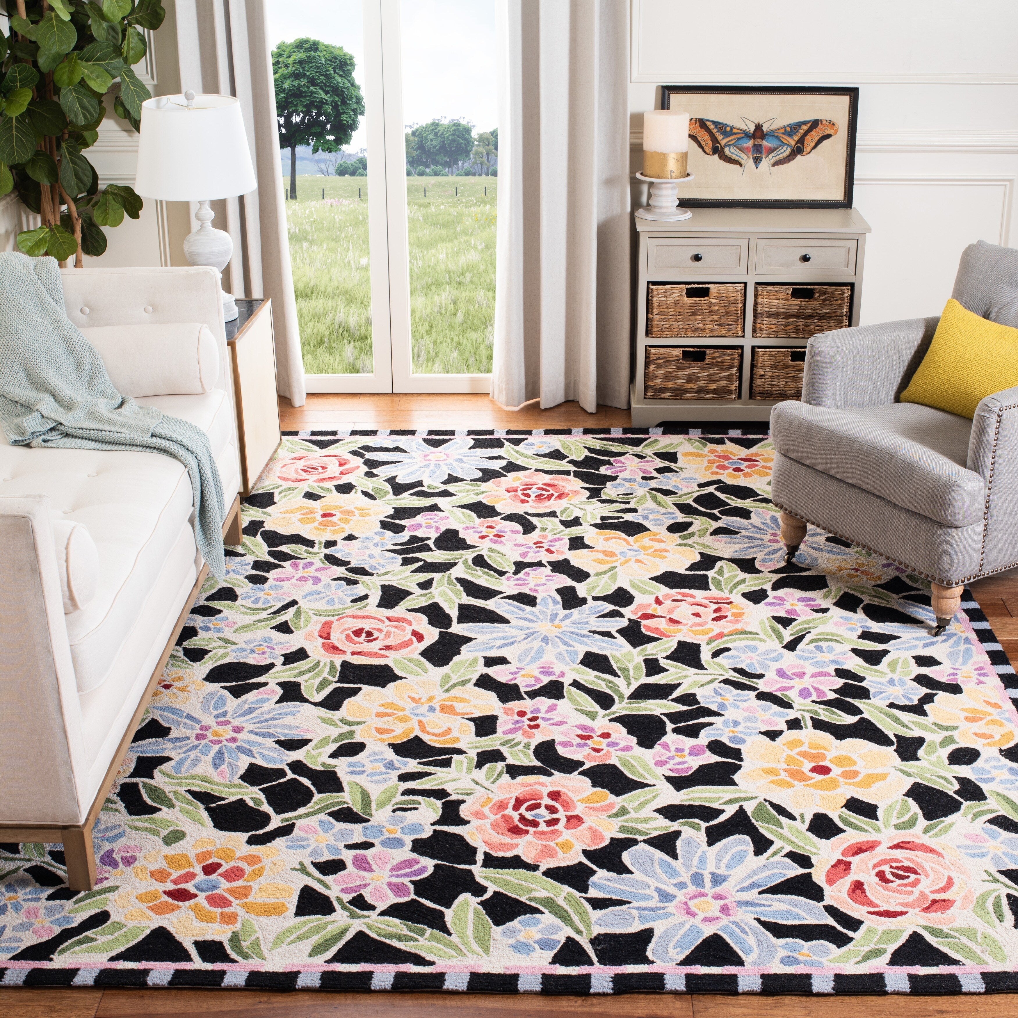 Tapis en laine floral Chelsea Sprig fait main SAFAVIEH