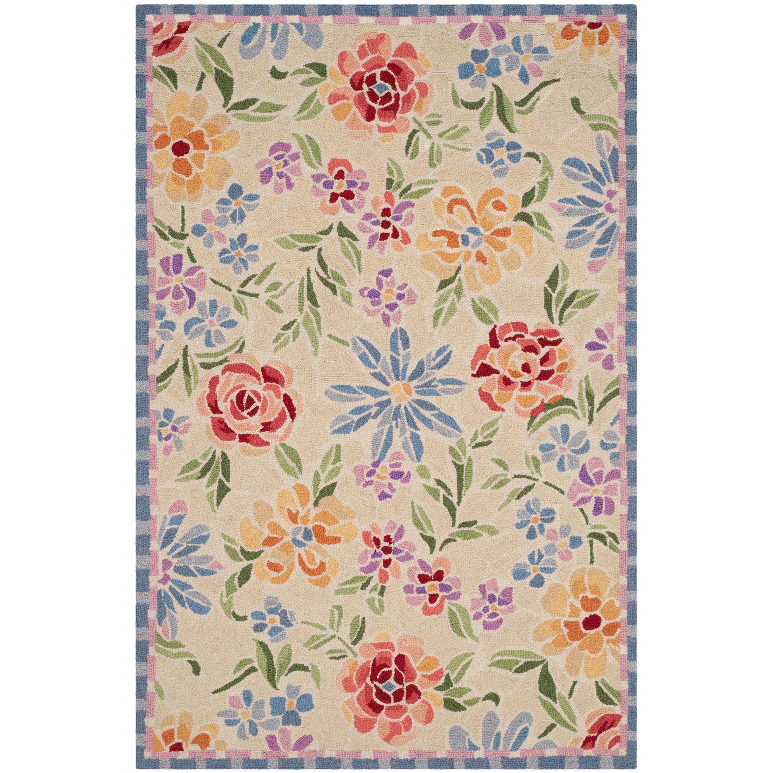 Tapis en laine floral Chelsea Sprig fait main SAFAVIEH