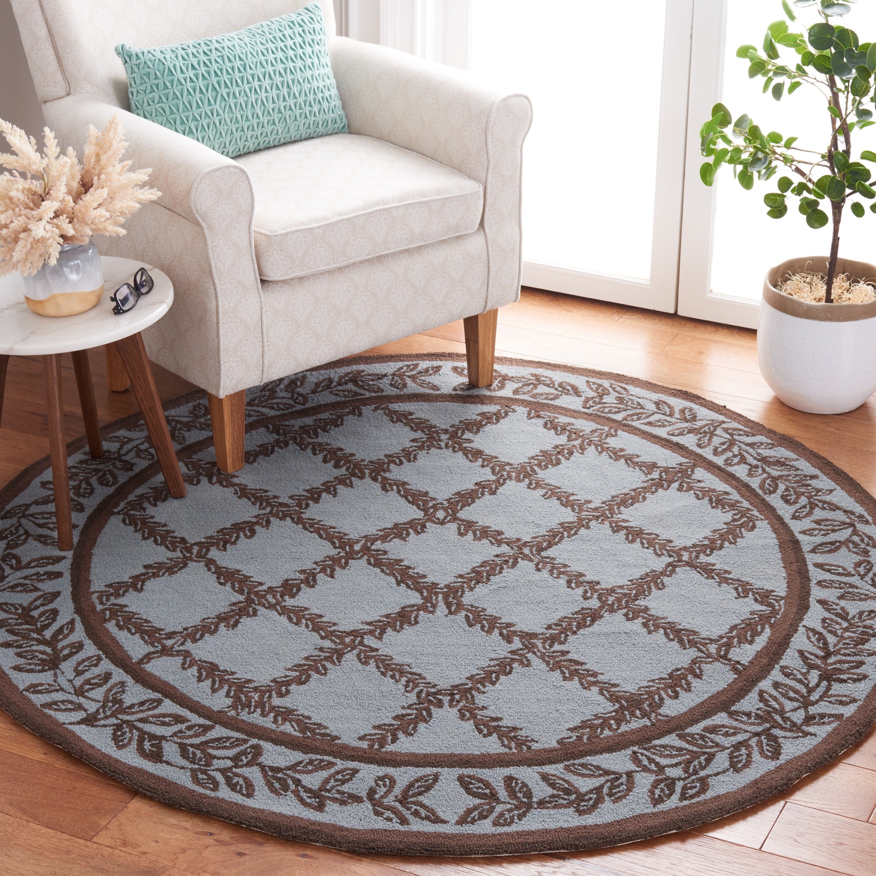Tapis en laine fait main Chelsea Sunstripe Treillis de style campagnard français SAFAVIEH