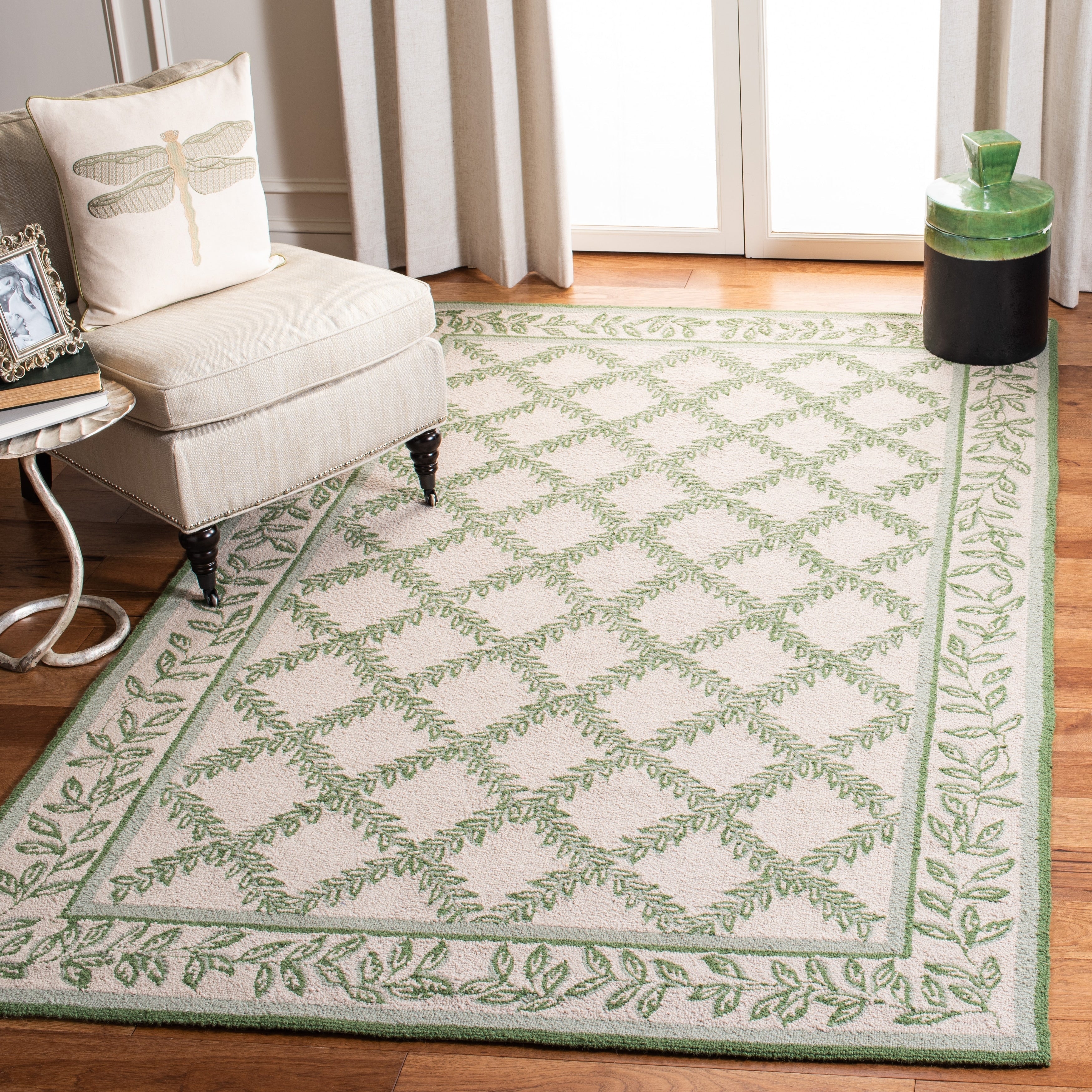 Tapis en laine fait main Chelsea Sunstripe Treillis de style campagnard français SAFAVIEH