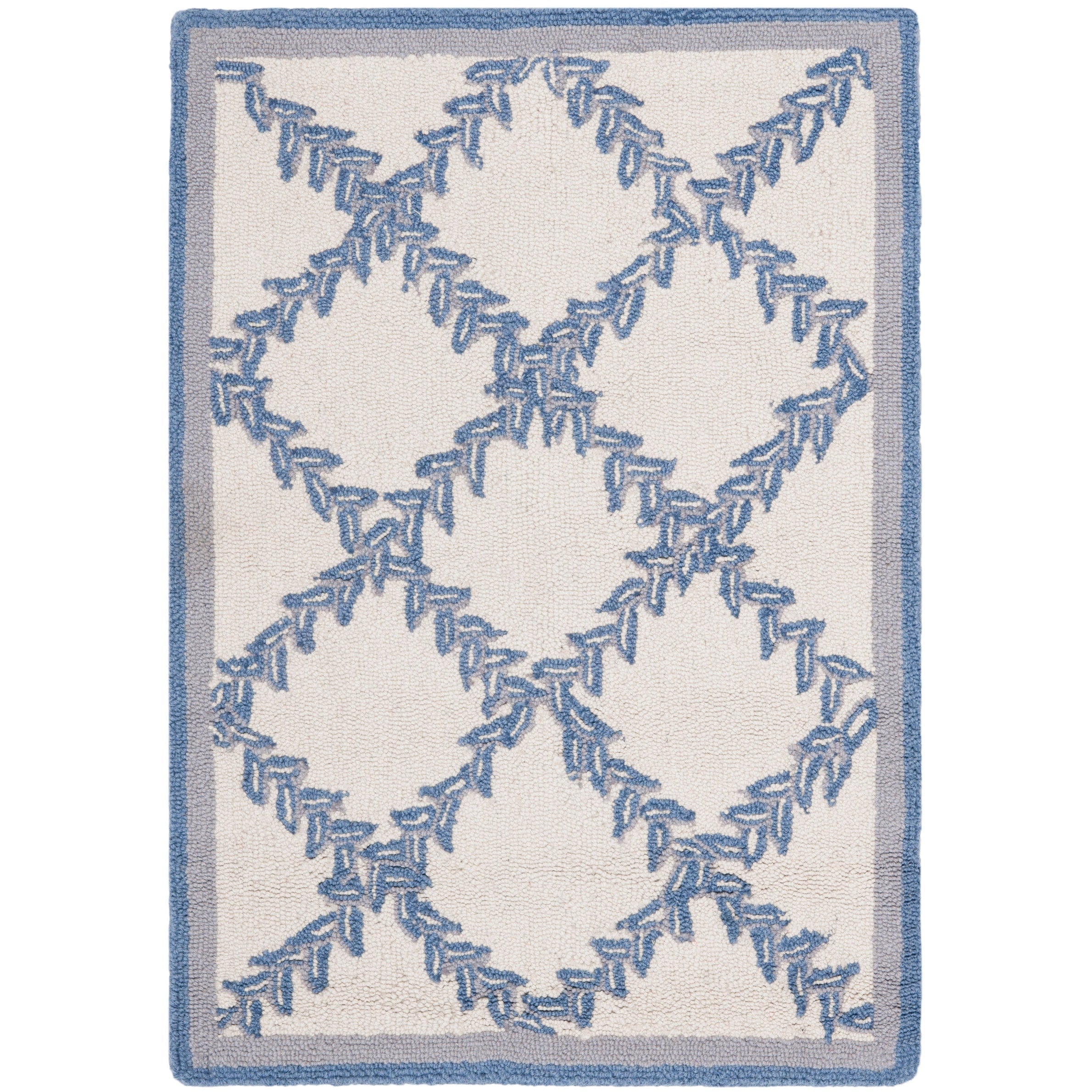 Tapis en laine fait main Chelsea Sunstripe Treillis de style campagnard français SAFAVIEH