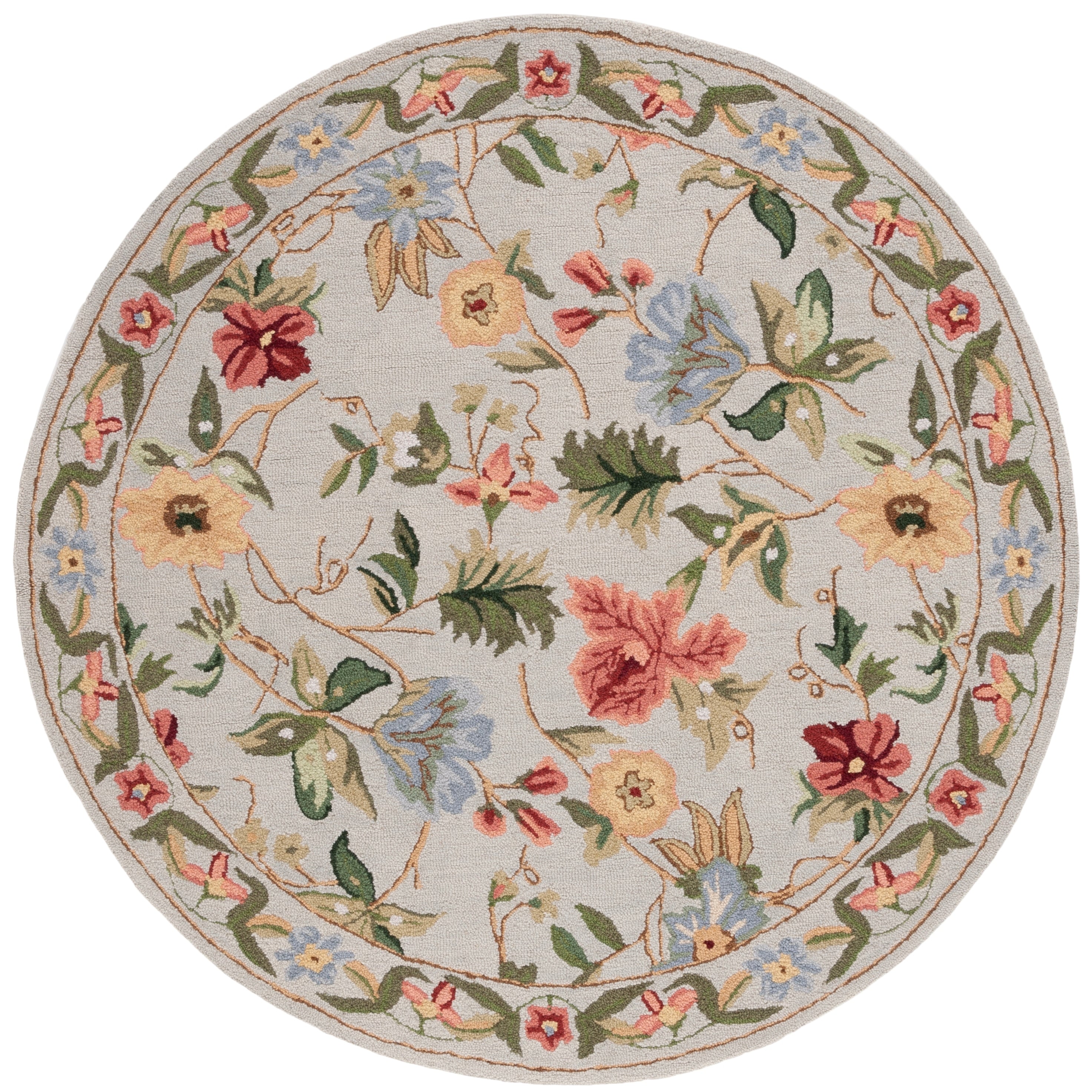 Tapis en laine floral Chelsea Yauhenia fait main SAFAVIEH de style campagnard français