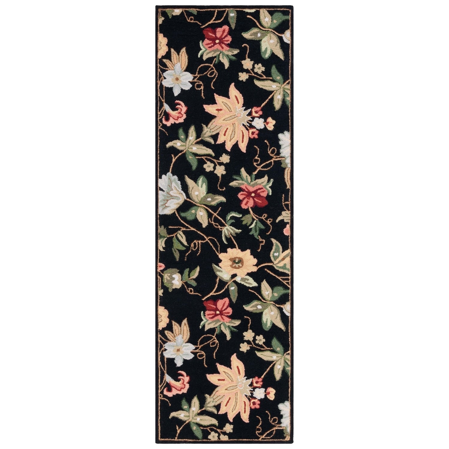 Tapis en laine floral Chelsea Yauhenia fait main SAFAVIEH de style campagnard français