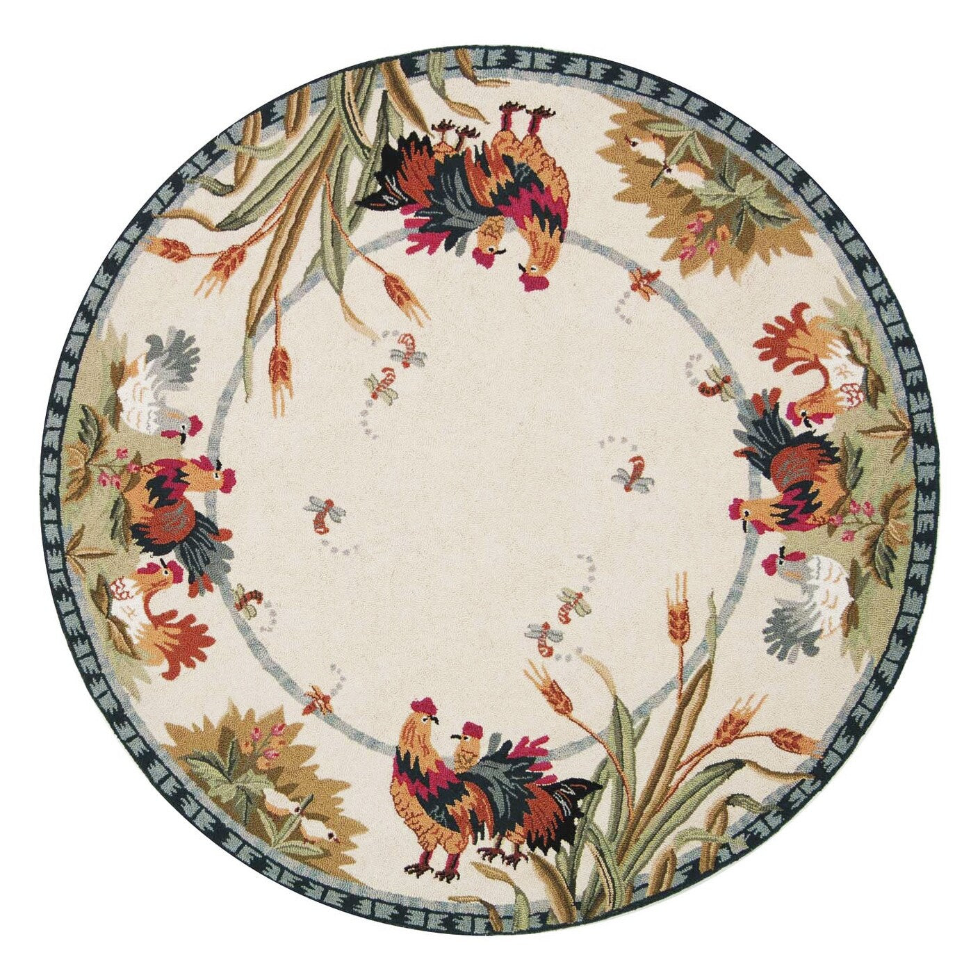 Tapis en laine fait main Chelsea Yauheniya de style coq de campagne française SAFAVIEH