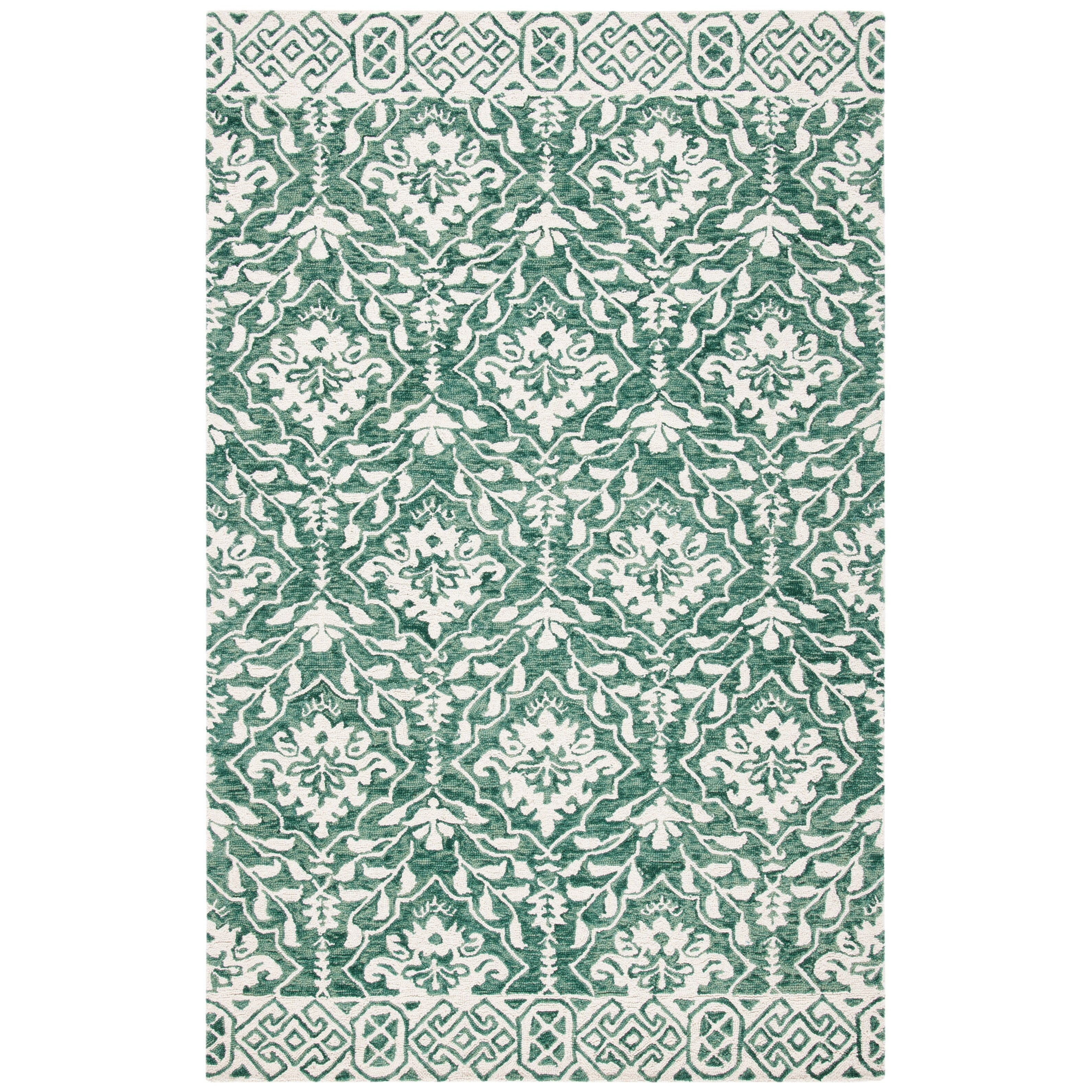 Tapis en laine florale Elvedina fait main SAFAVIEH, teint par immersion