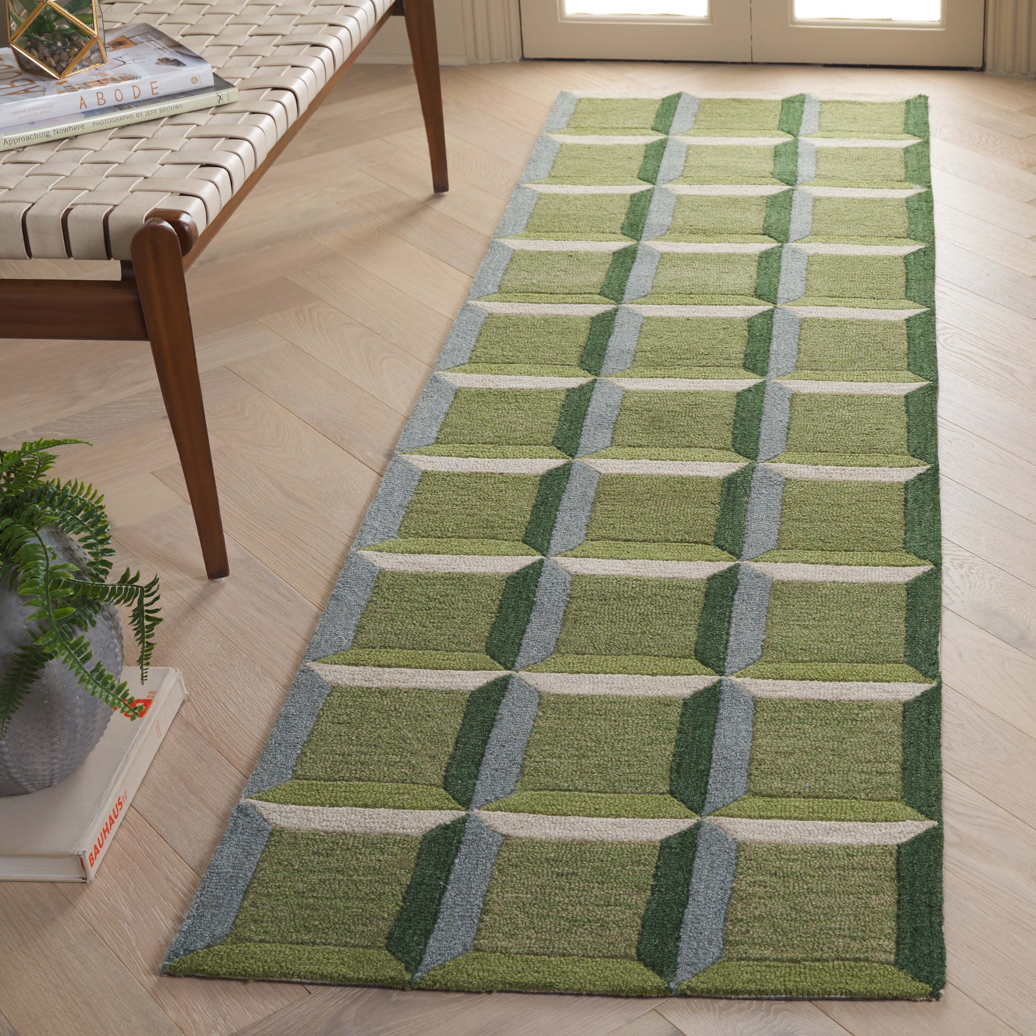 Tapis en laine fait main SAFAVIEH Genre Hikariko, style moderne du milieu du siècle