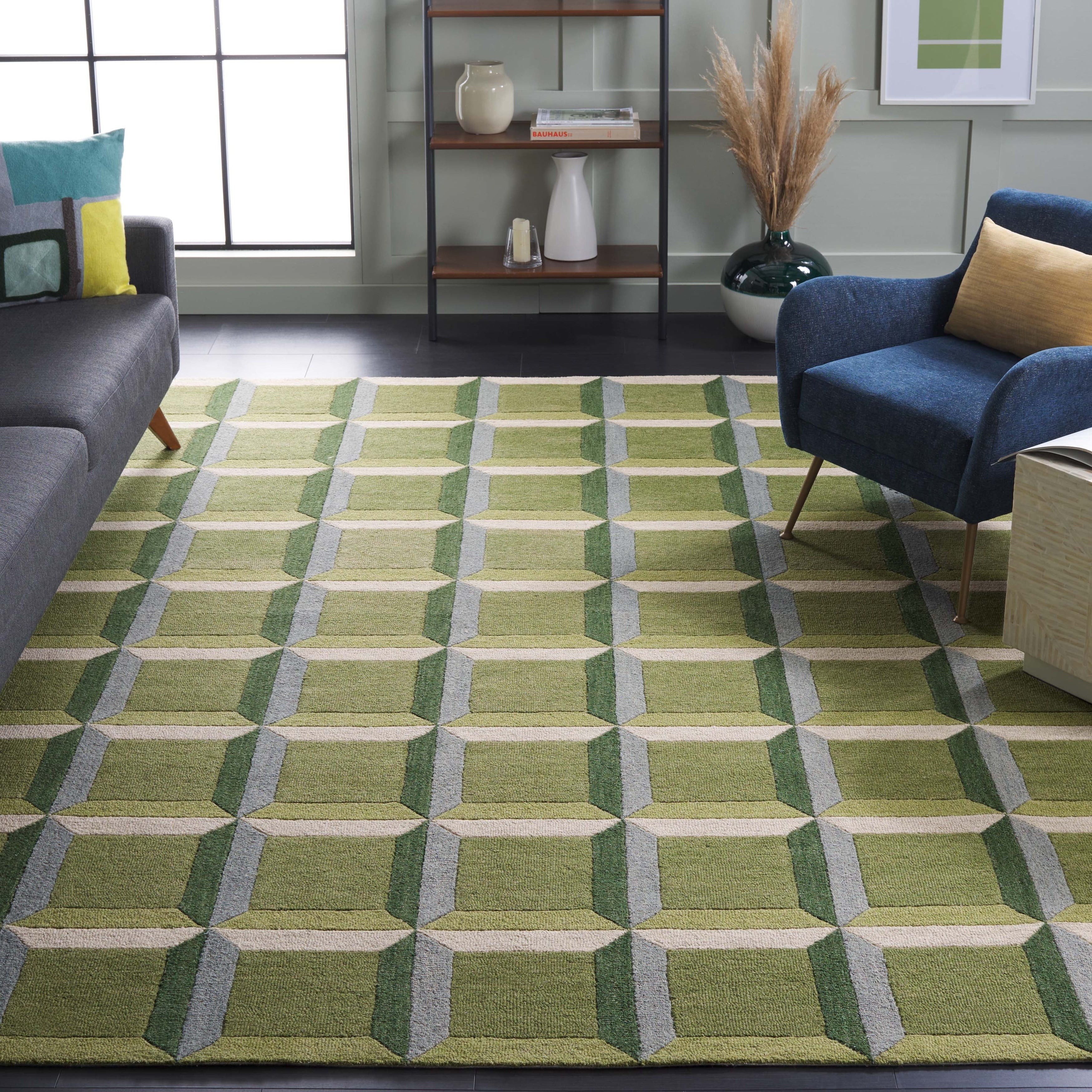 Tapis en laine fait main SAFAVIEH Genre Hikariko, style moderne du milieu du siècle
