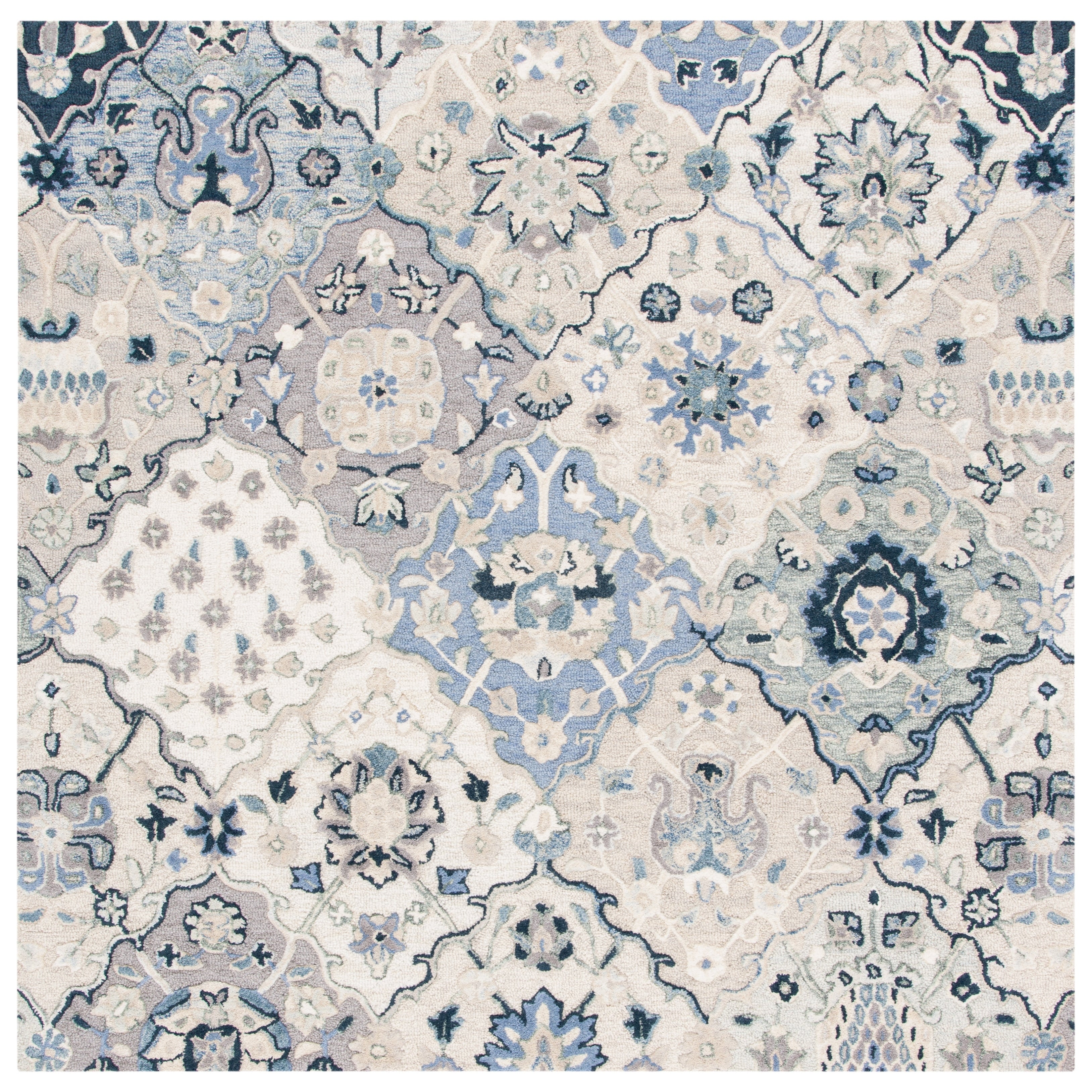 Tapis en laine imprimé floral glamour fait main SAFAVIEH