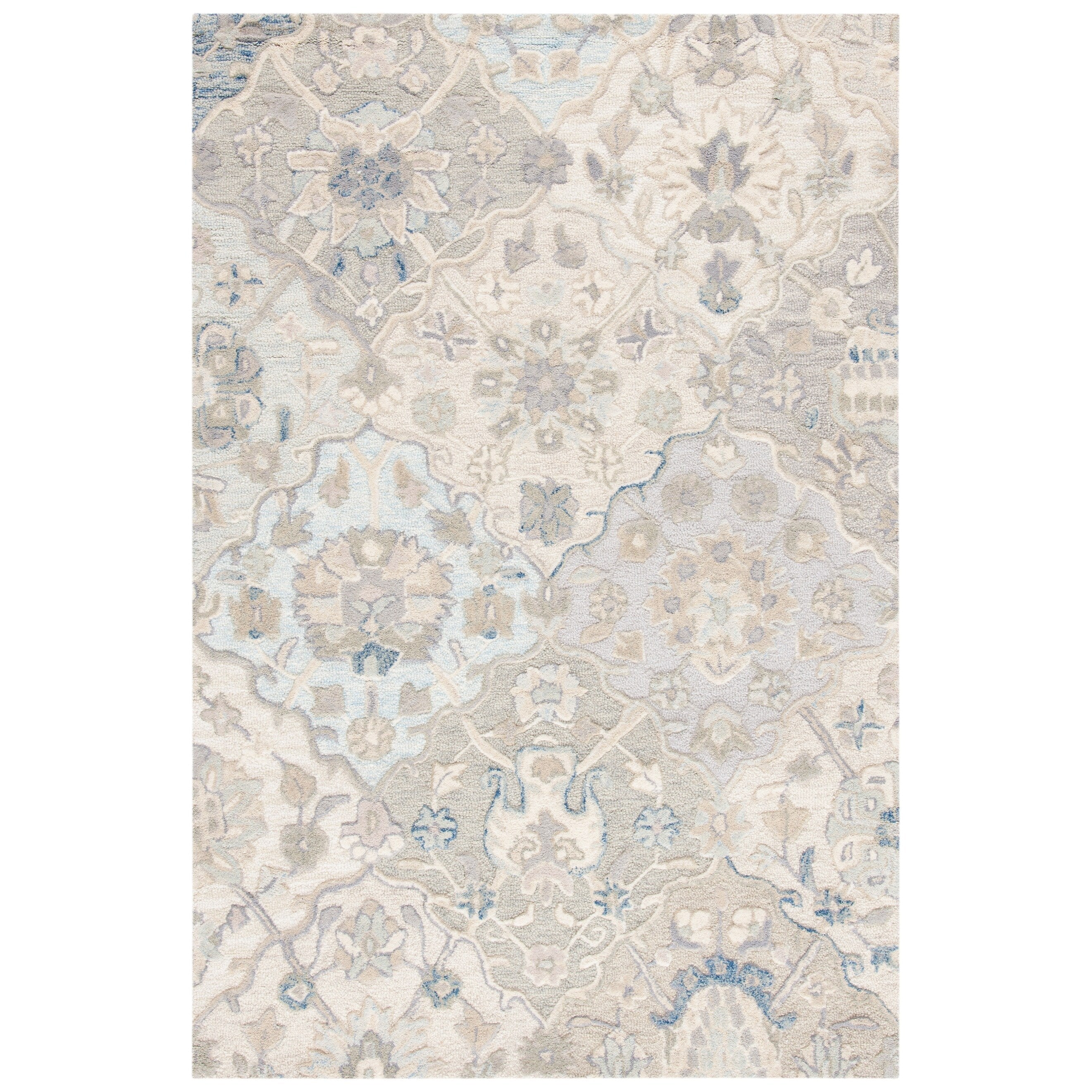 Tapis en laine imprimé floral glamour fait main SAFAVIEH