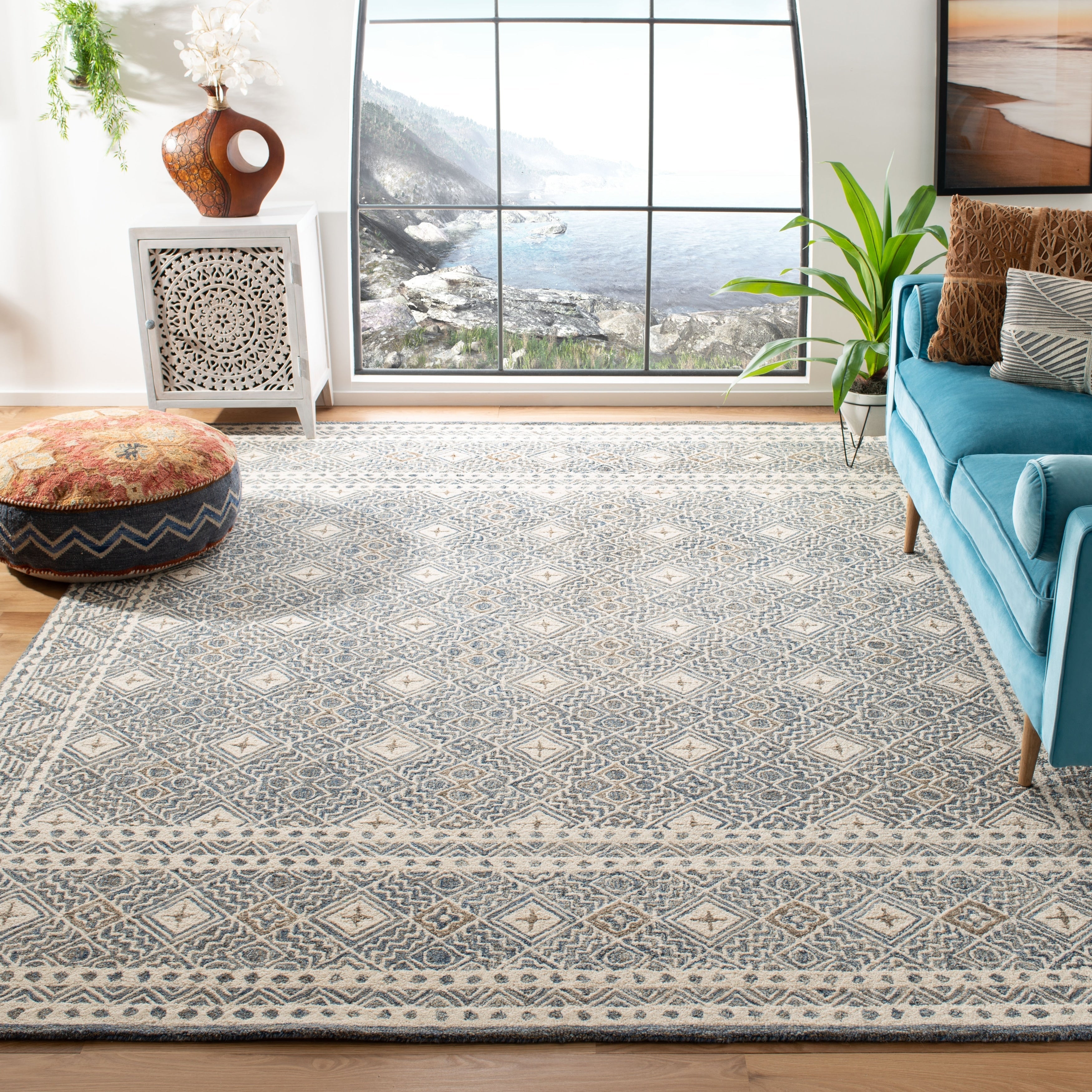 Tapis en laine Lutetia micro-bouclé fait main SAFAVIEH