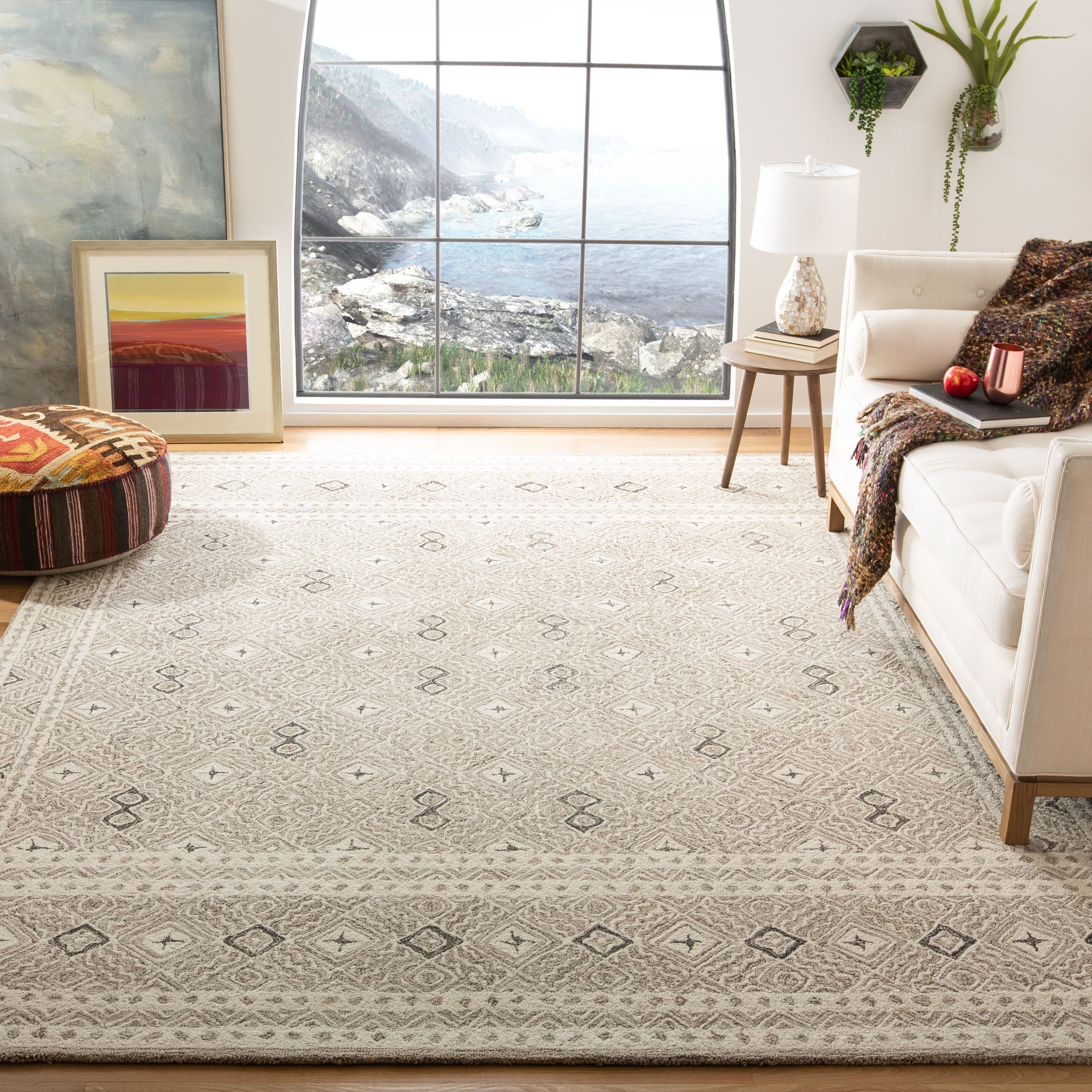 Tapis en laine Lutetia micro-bouclé fait main SAFAVIEH