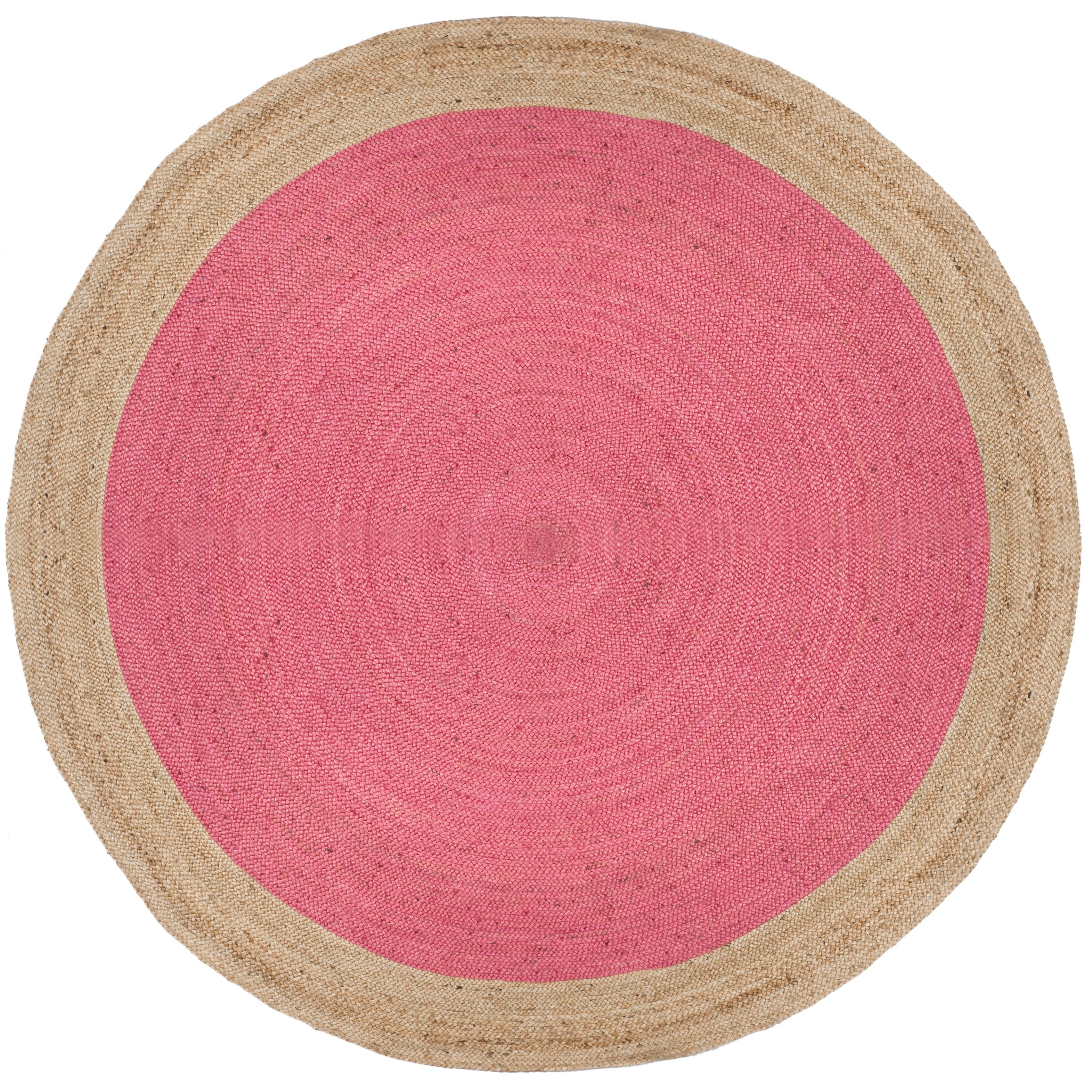 Tapis rond en jute fait main en fibres naturelles Jolette avec bordure SAFAVIEH