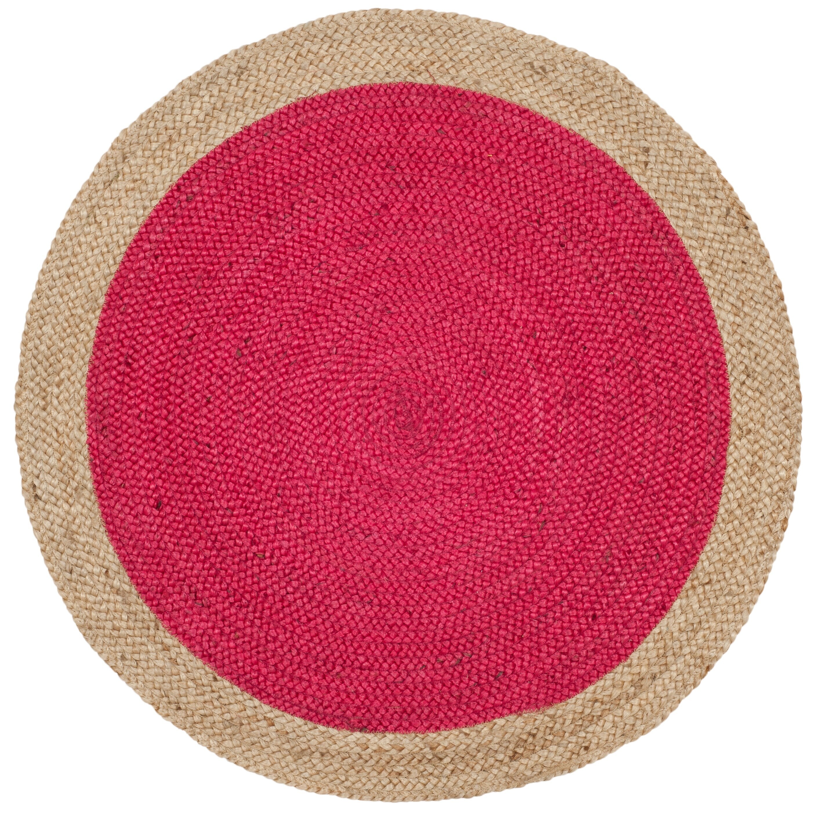 Tapis rond en jute fait main en fibres naturelles Jolette avec bordure SAFAVIEH