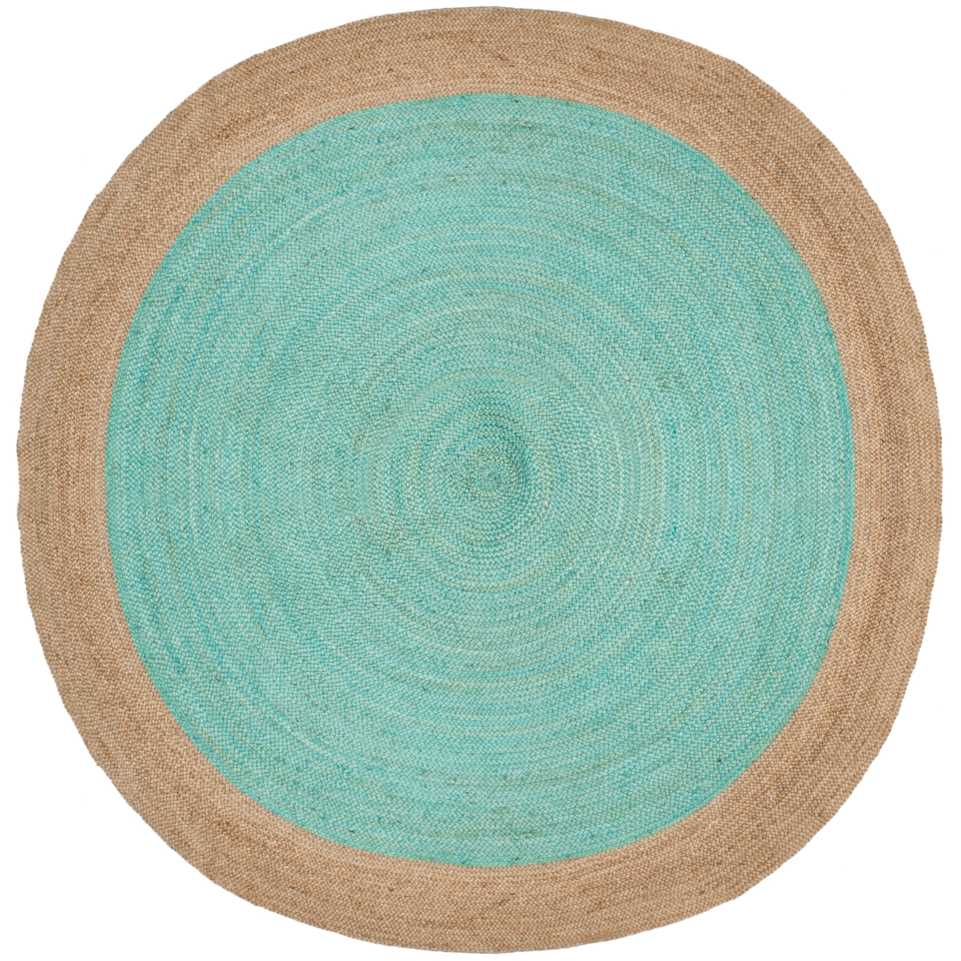 Tapis rond en jute fait main en fibres naturelles Jolette avec bordure SAFAVIEH