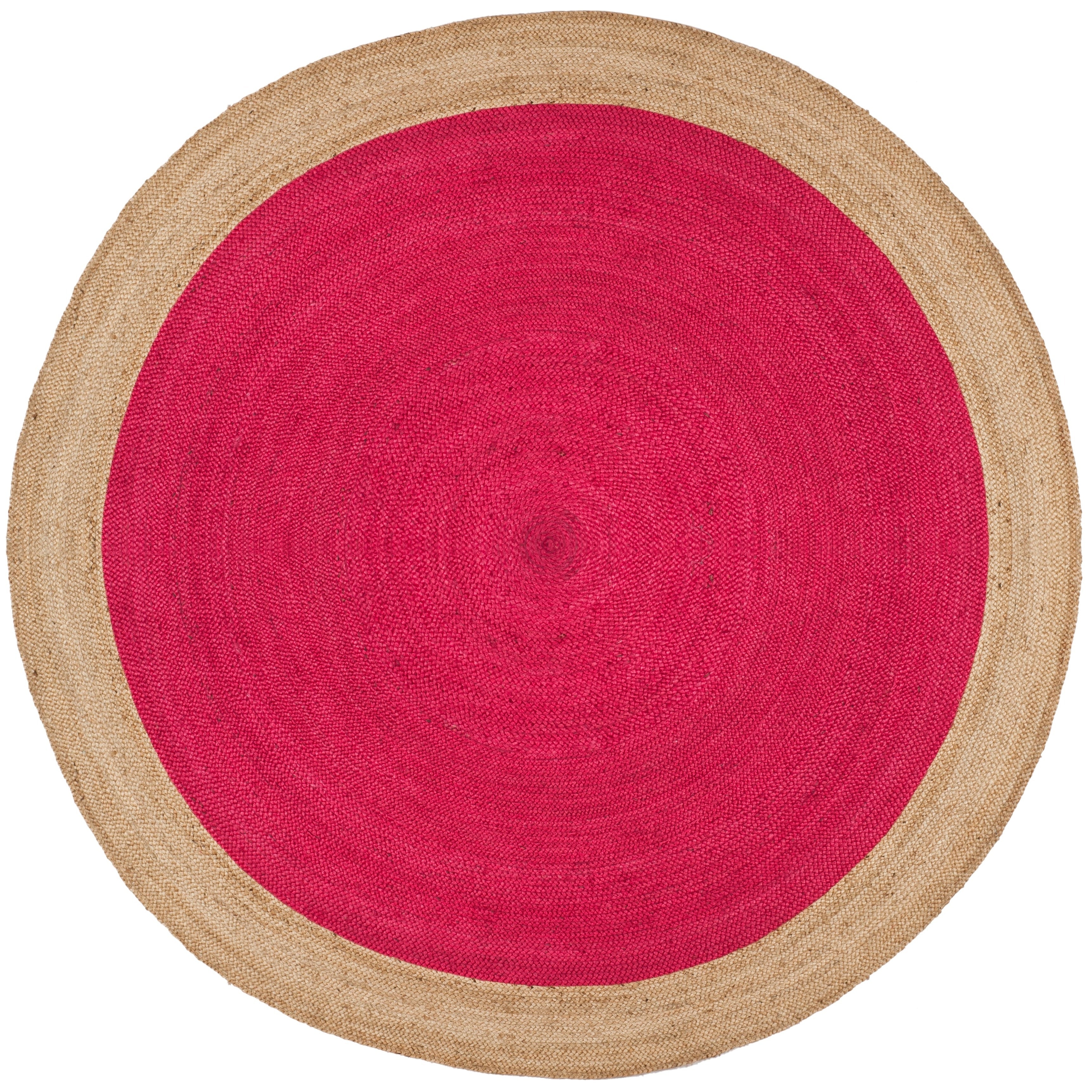 Tapis rond en jute fait main en fibres naturelles Jolette avec bordure SAFAVIEH
