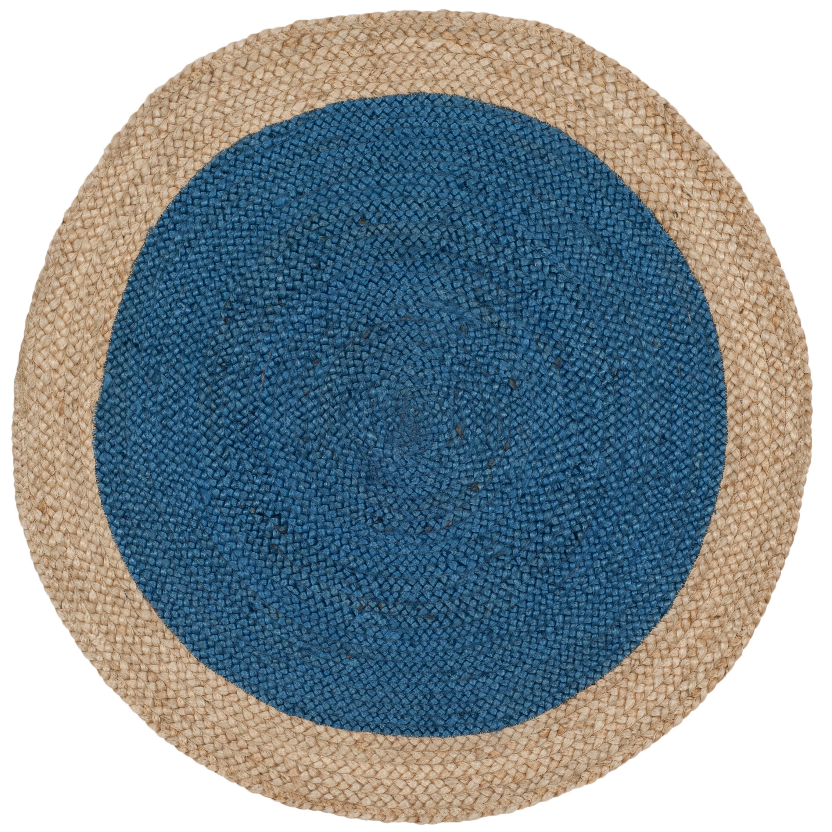 Tapis rond en jute fait main en fibres naturelles Jolette avec bordure SAFAVIEH