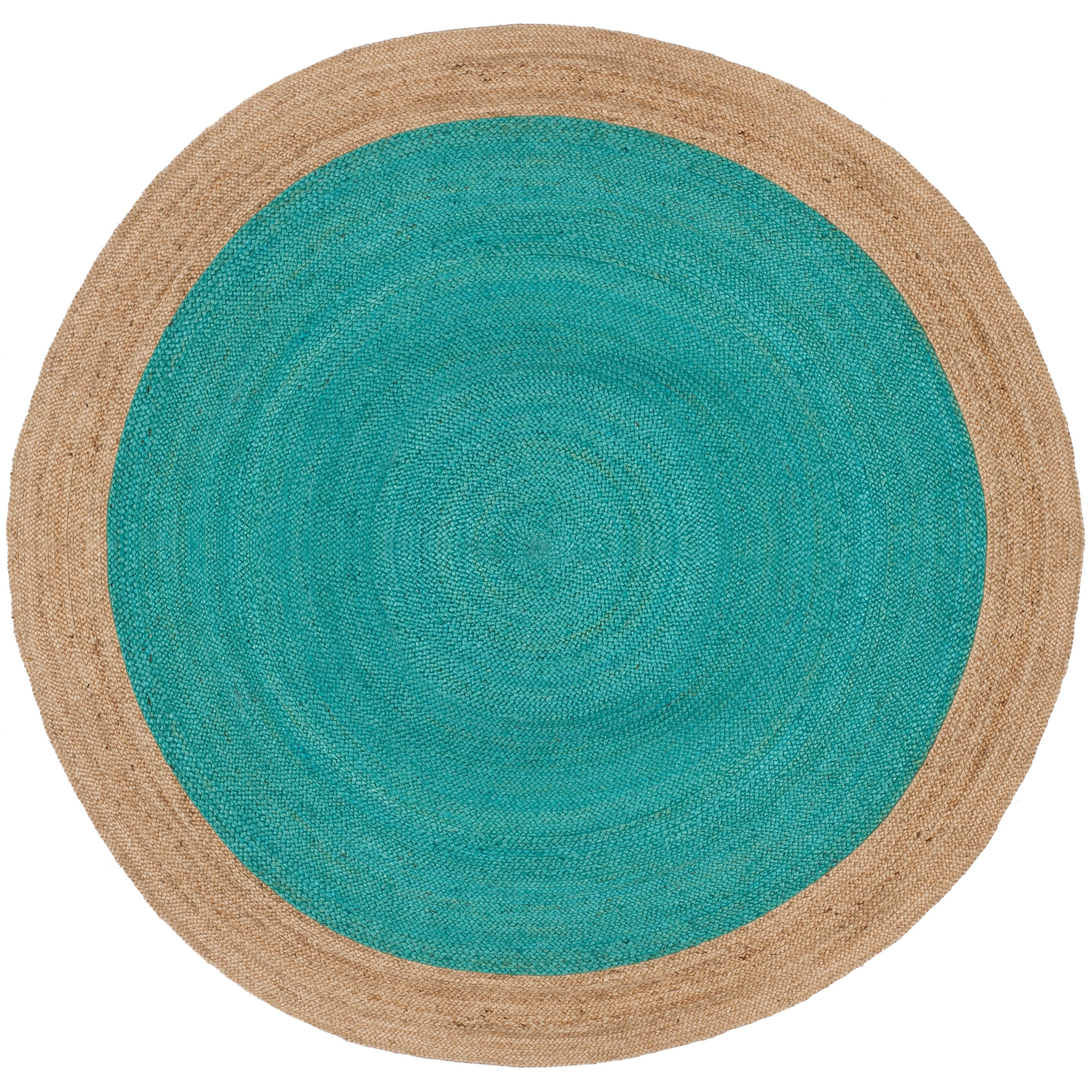 Tapis rond en jute fait main en fibres naturelles Jolette avec bordure SAFAVIEH