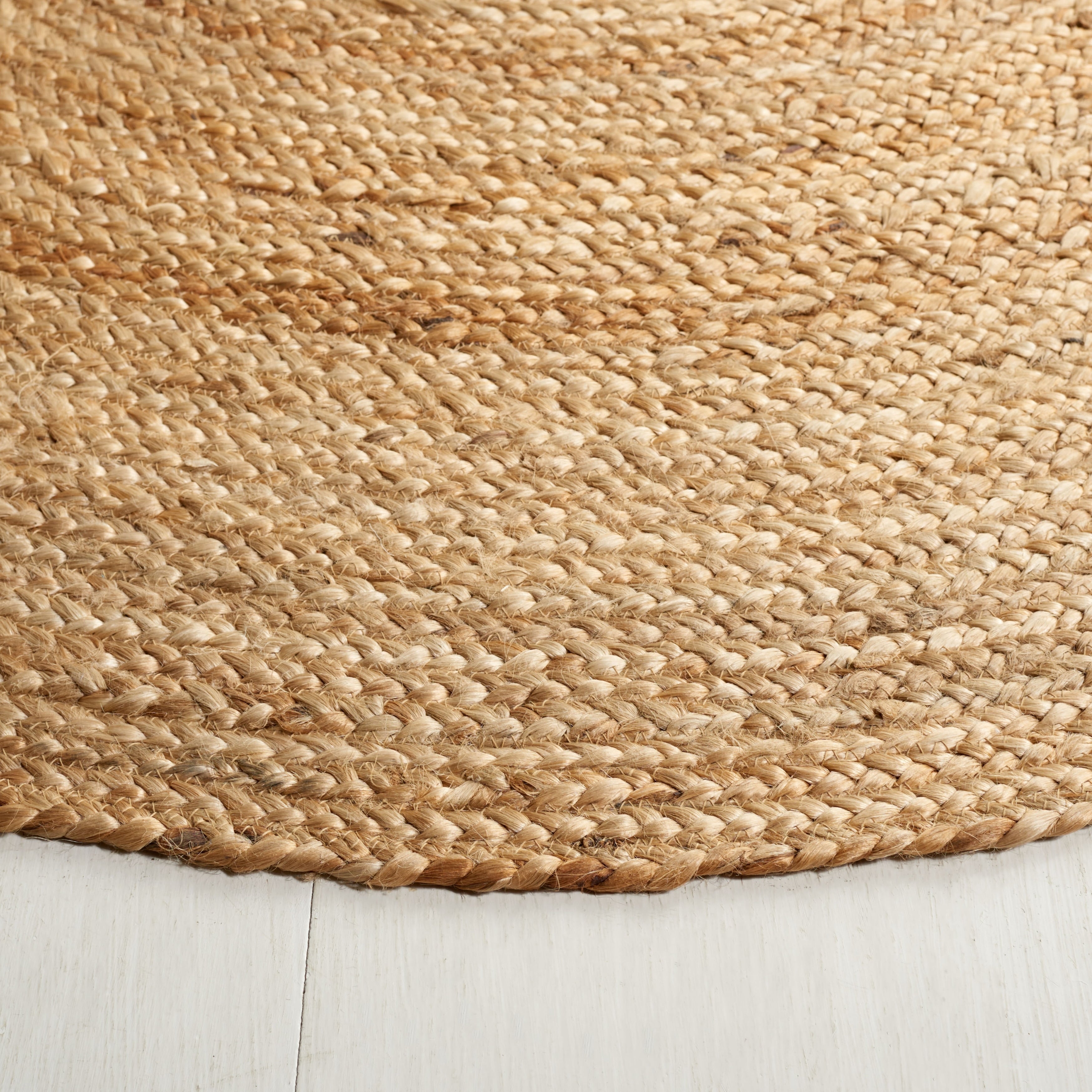 Tapis rond en jute fait main en fibres naturelles Jolette avec bordure SAFAVIEH