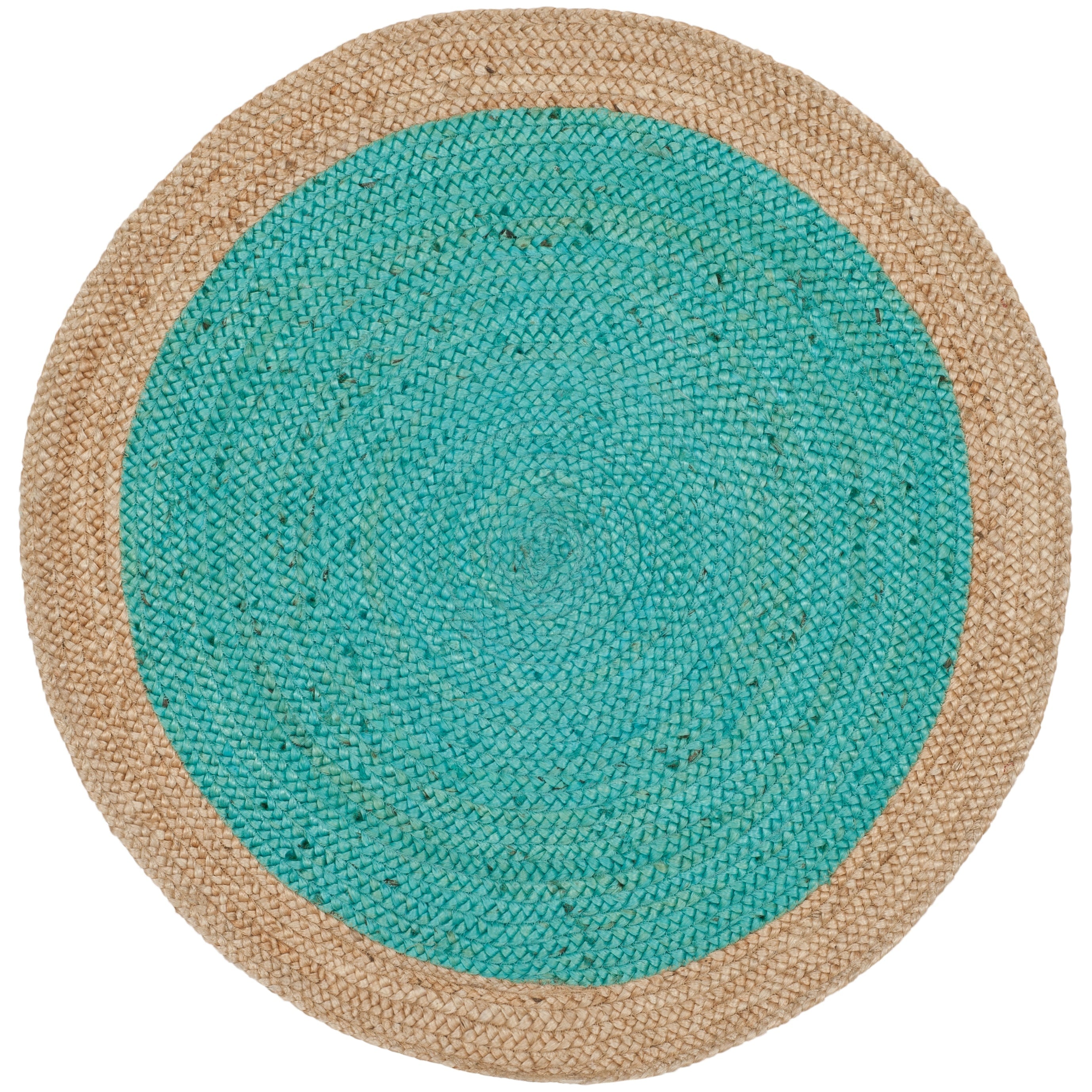 Tapis rond en jute fait main en fibres naturelles Jolette avec bordure SAFAVIEH
