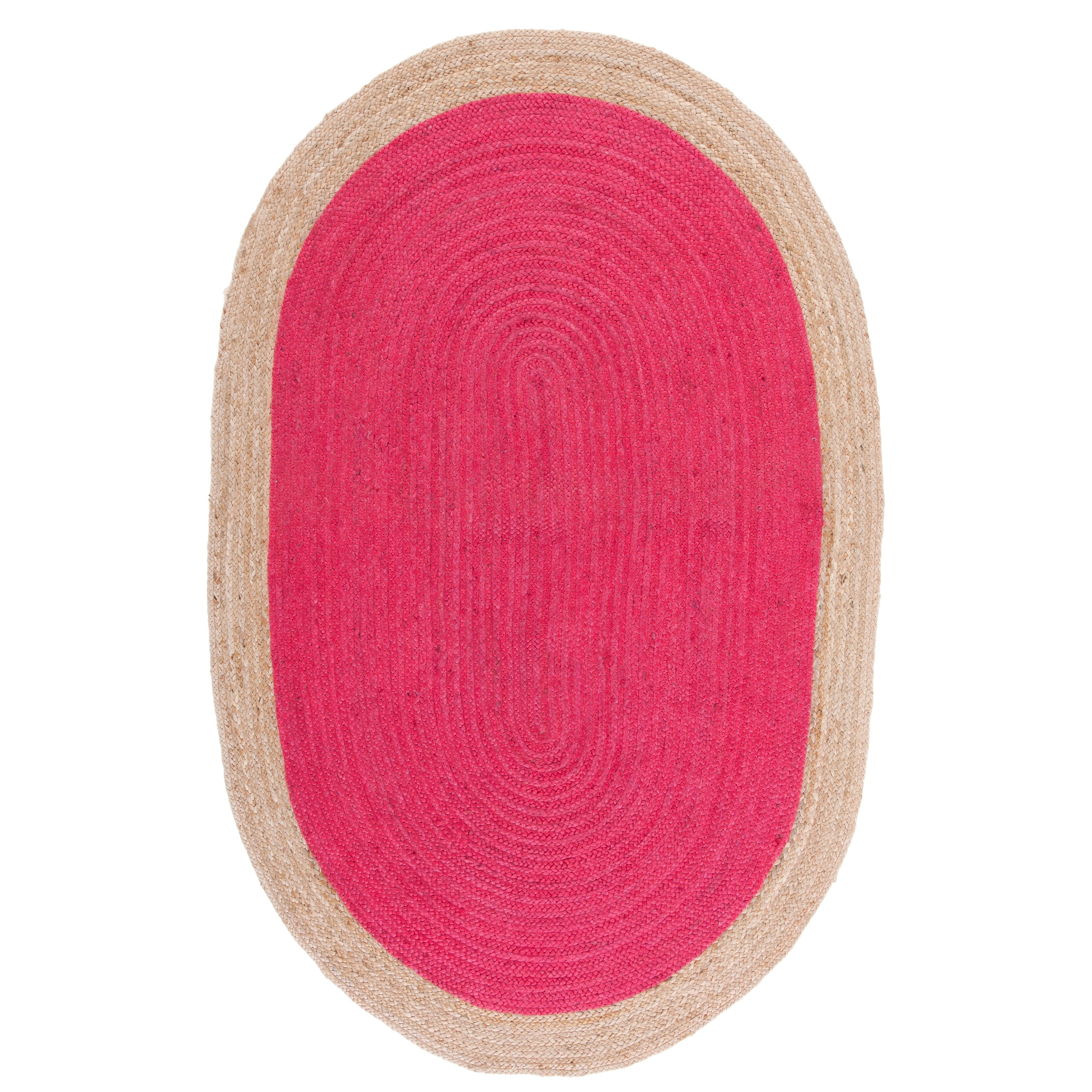 Tapis rond en jute fait main en fibres naturelles Jolette avec bordure SAFAVIEH