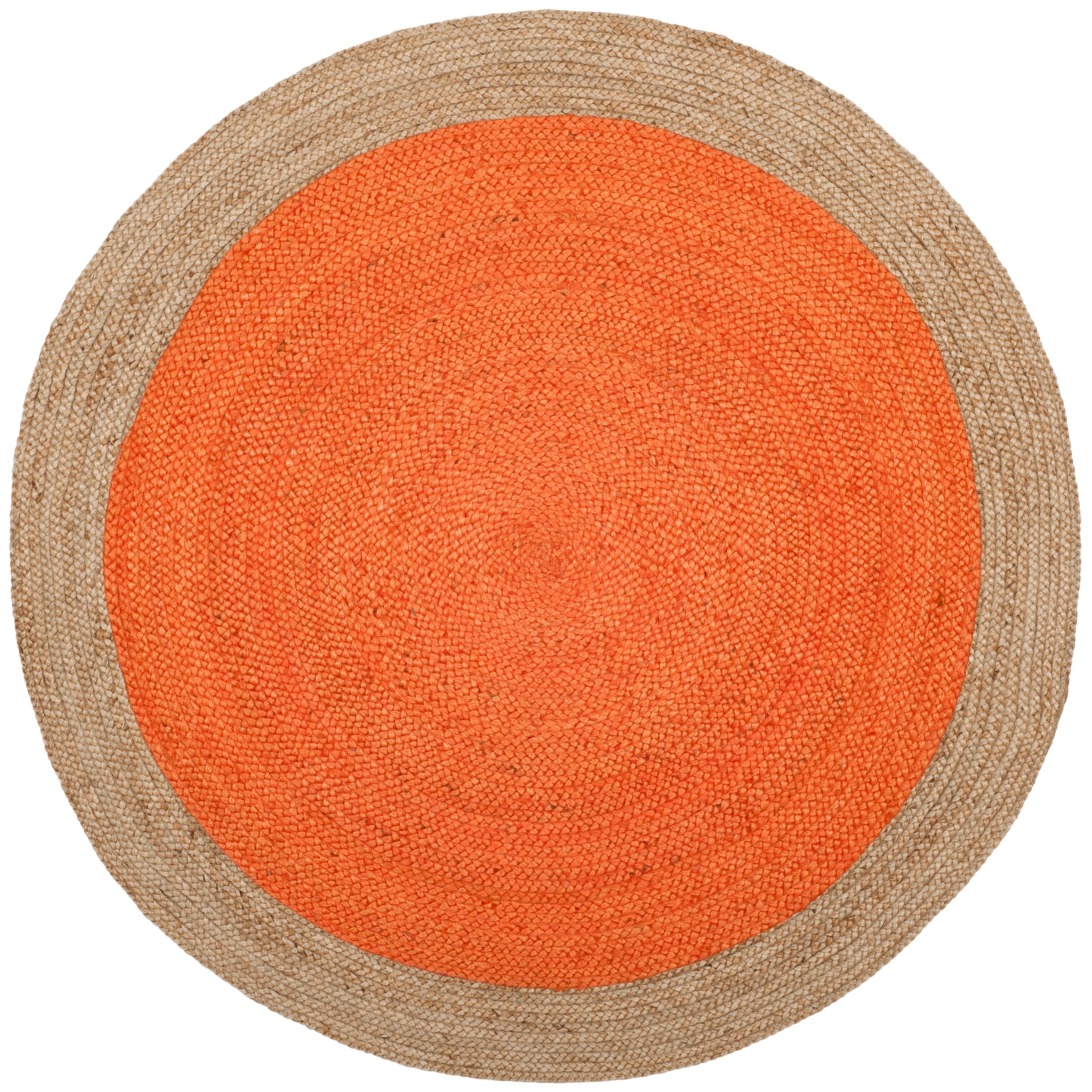 Tapis rond en jute fait main en fibres naturelles Jolette avec bordure SAFAVIEH