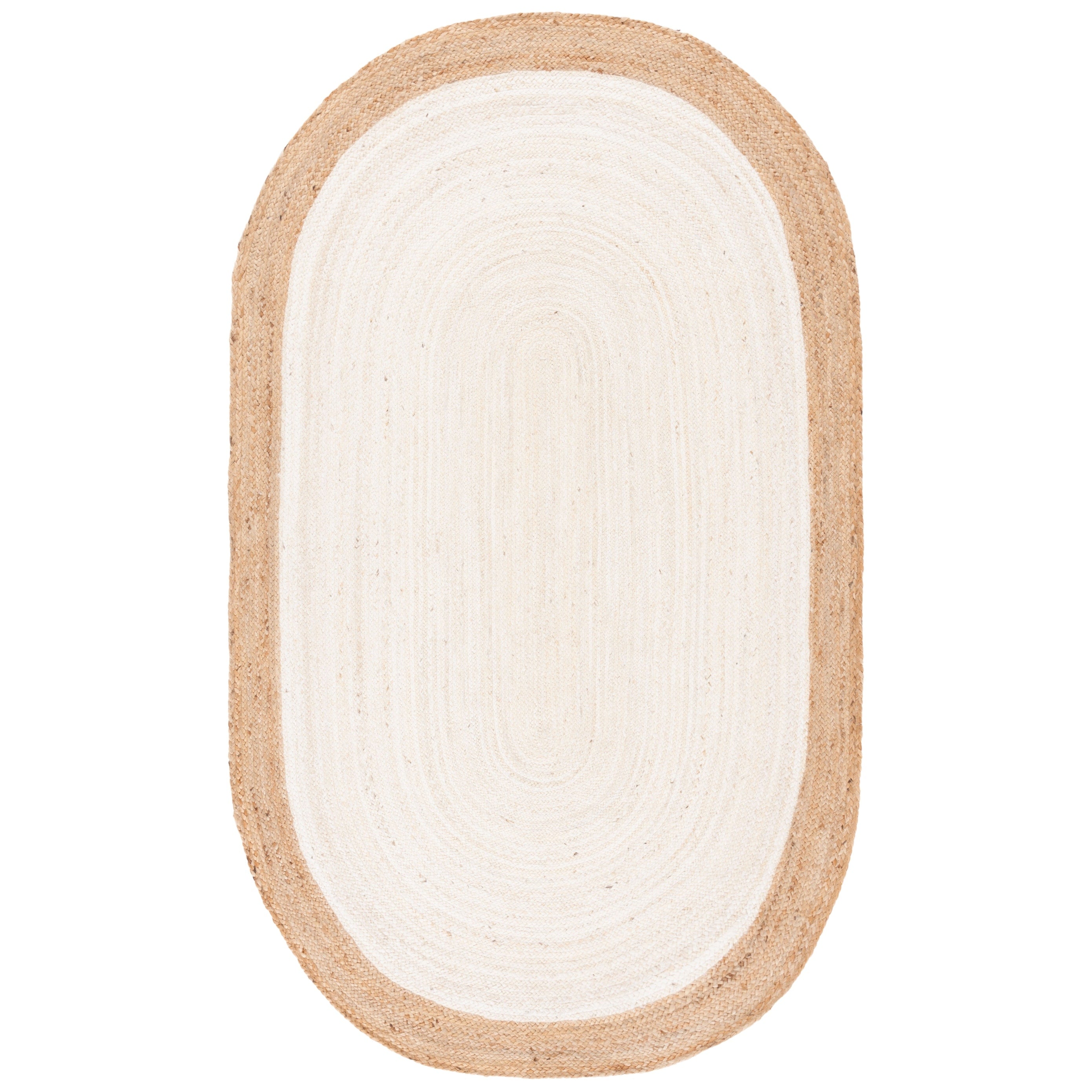 Tapis rond en jute fait main en fibres naturelles Jolette avec bordure SAFAVIEH