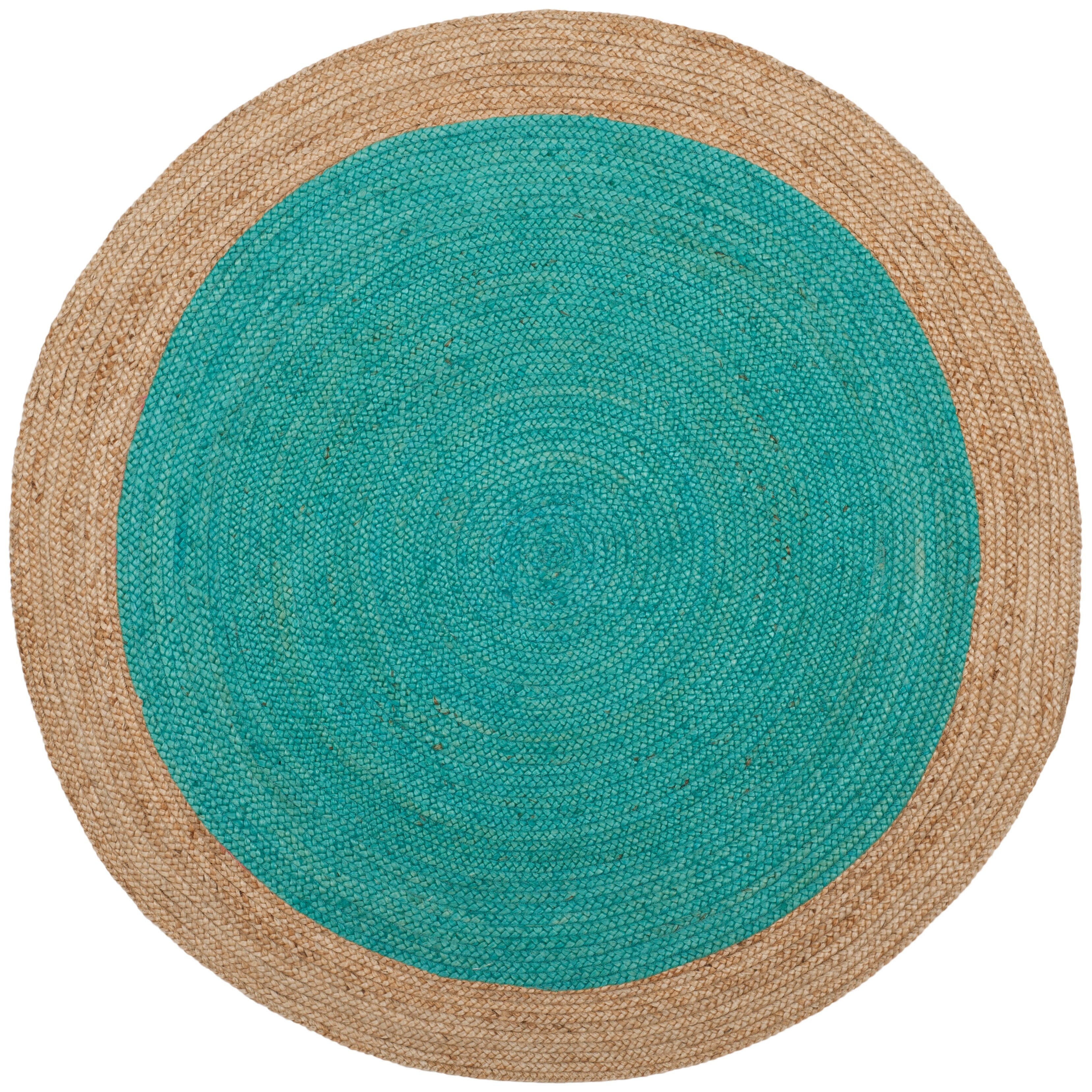 Tapis rond en jute fait main en fibres naturelles Jolette avec bordure SAFAVIEH