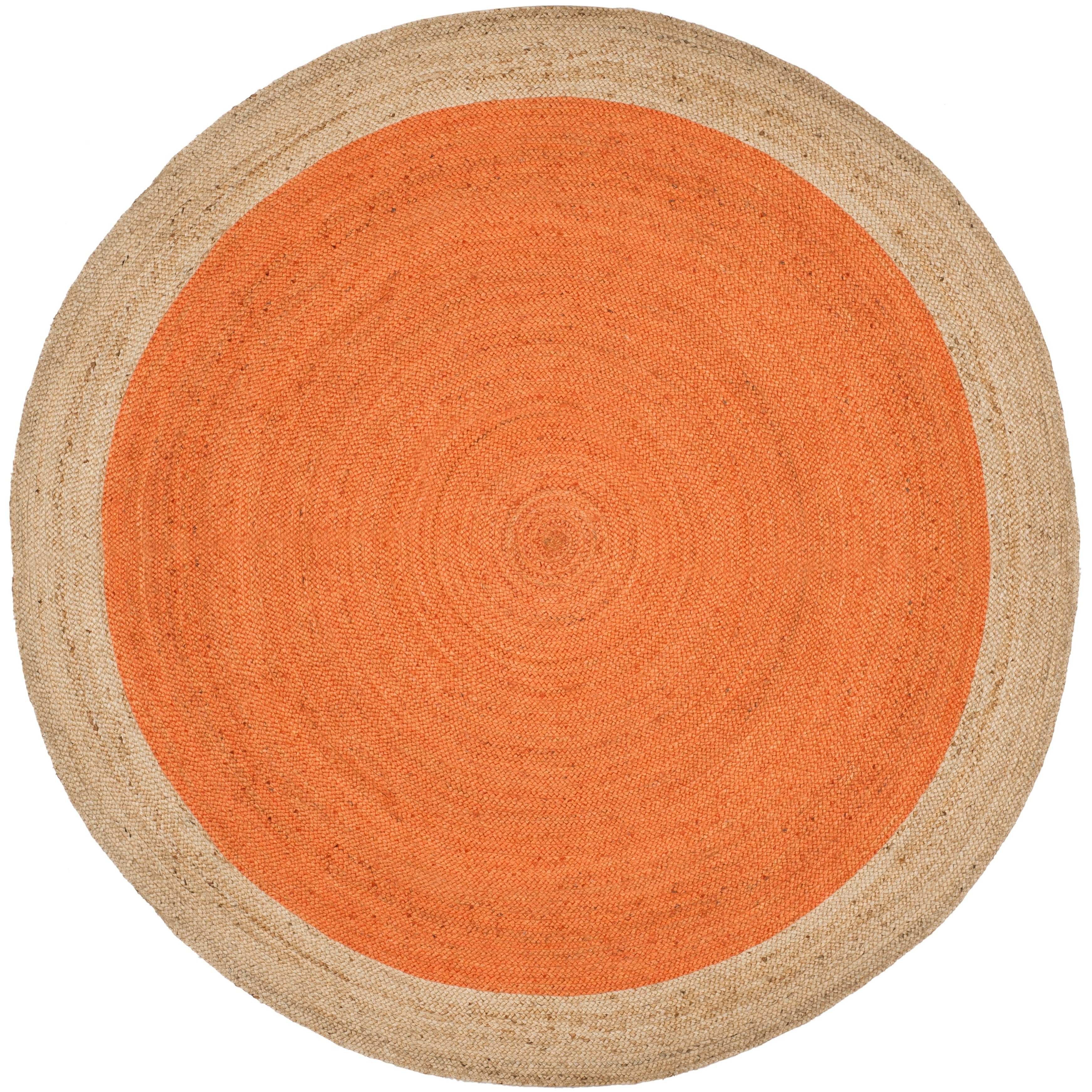 Tapis rond en jute fait main en fibres naturelles Jolette avec bordure SAFAVIEH