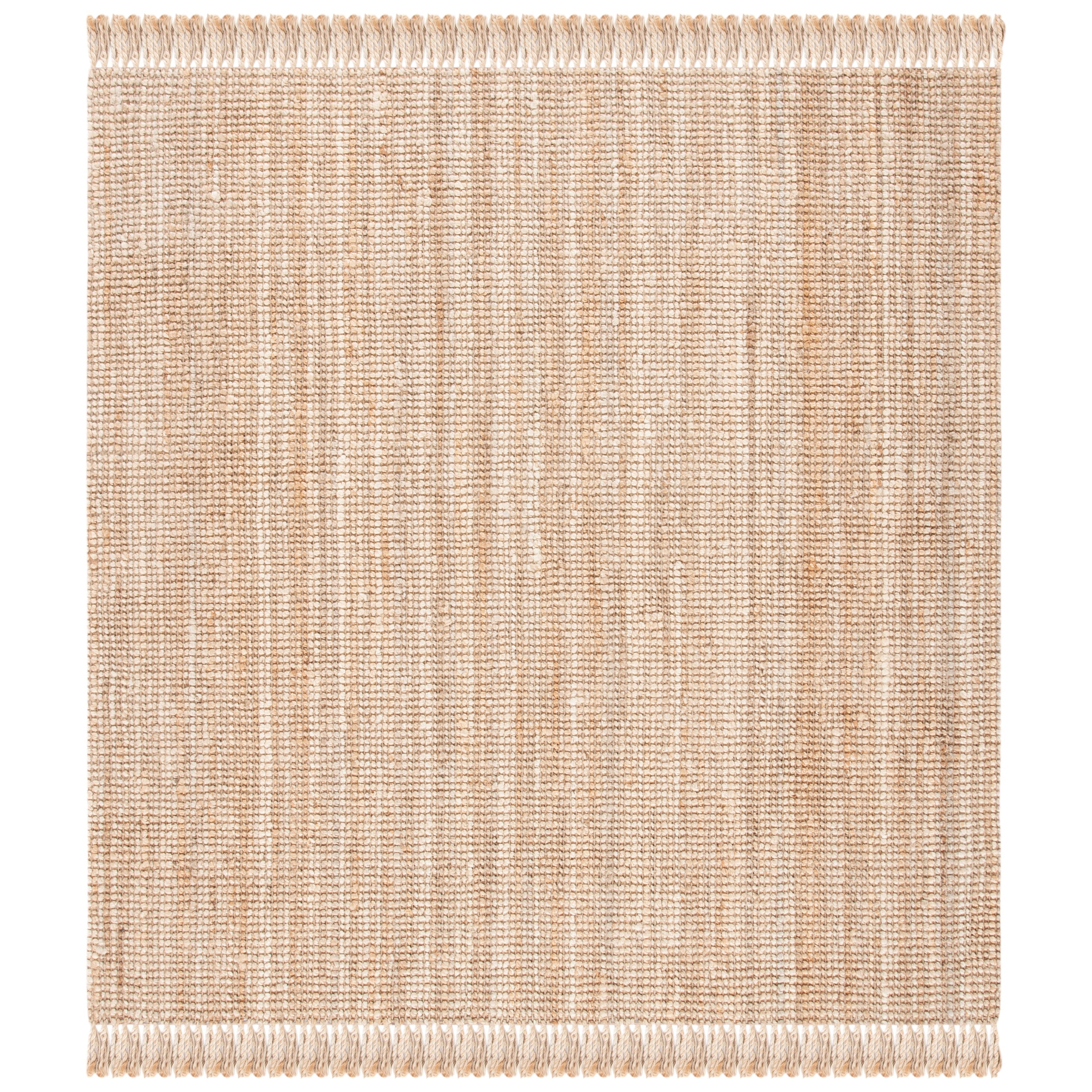 Tapis Mirnesa en jute fait main en fibre naturelle avec franges SAFAVIEH