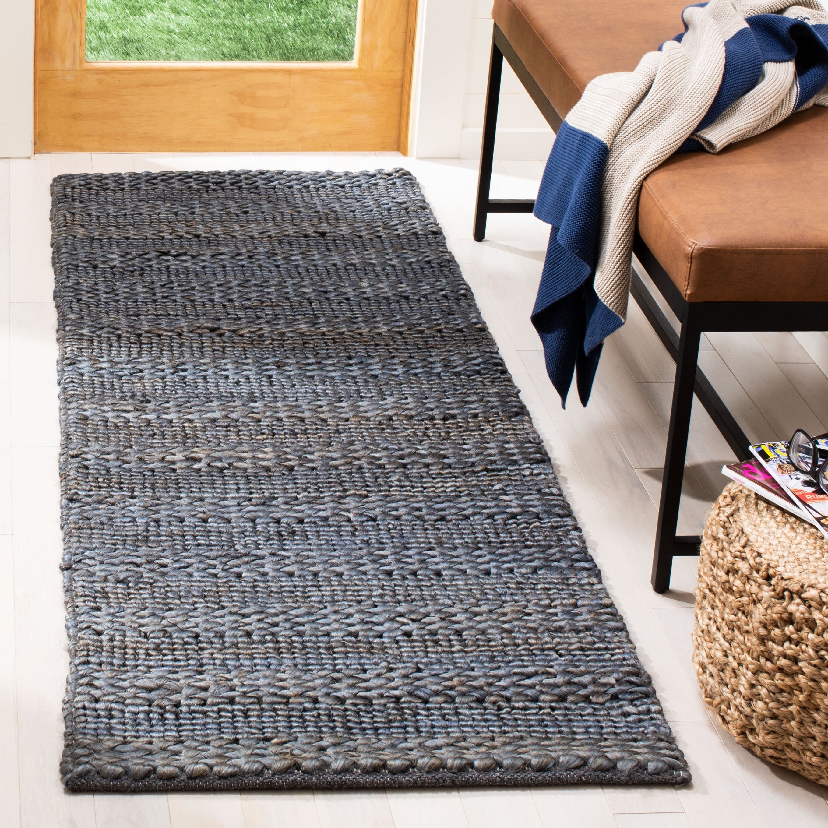SAFAVIEH Tapis en jute Zaniyah en fibre naturelle fait à la main