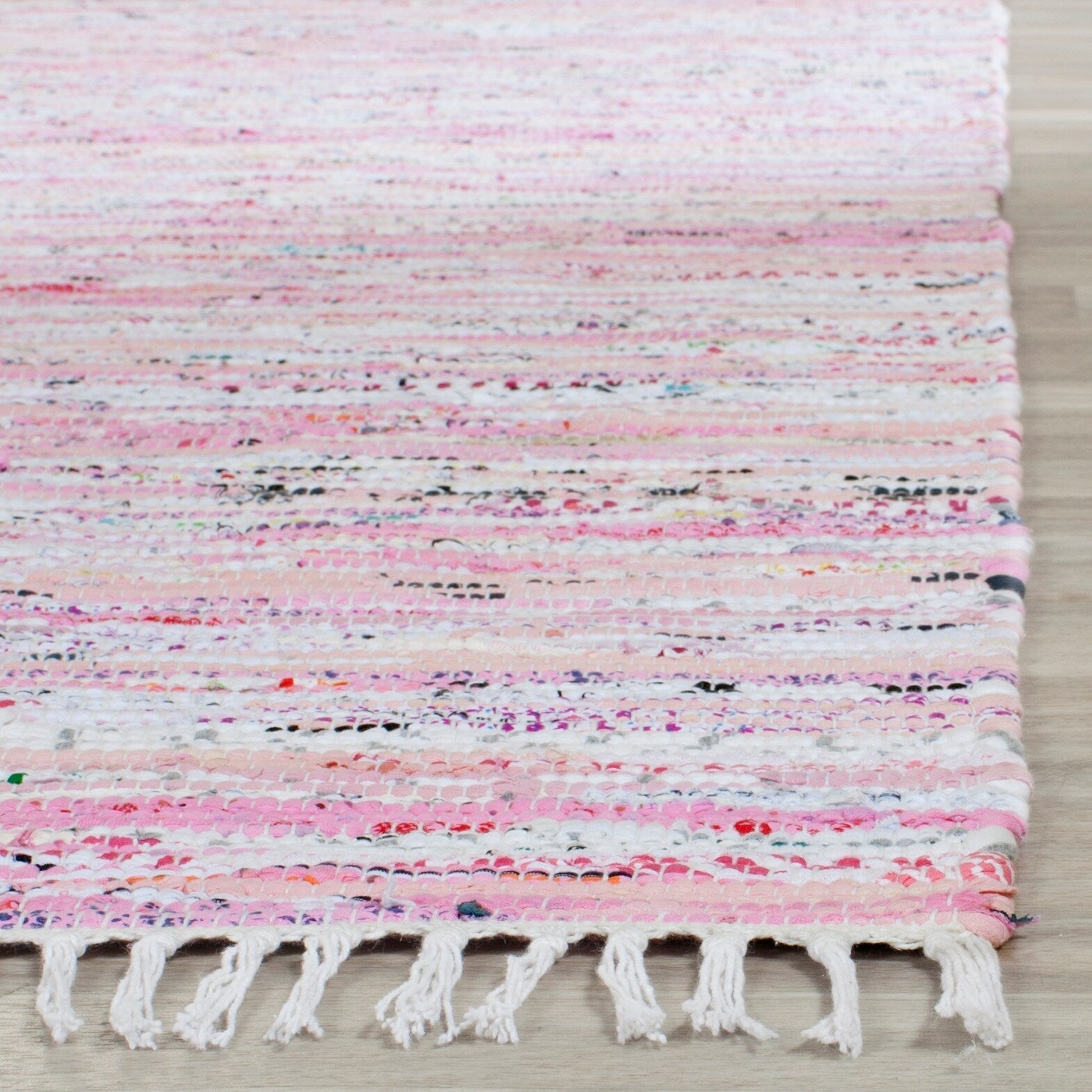 Tapis en chiffon fait main SAFAVIEH Tapis en coton à rayures Litzy