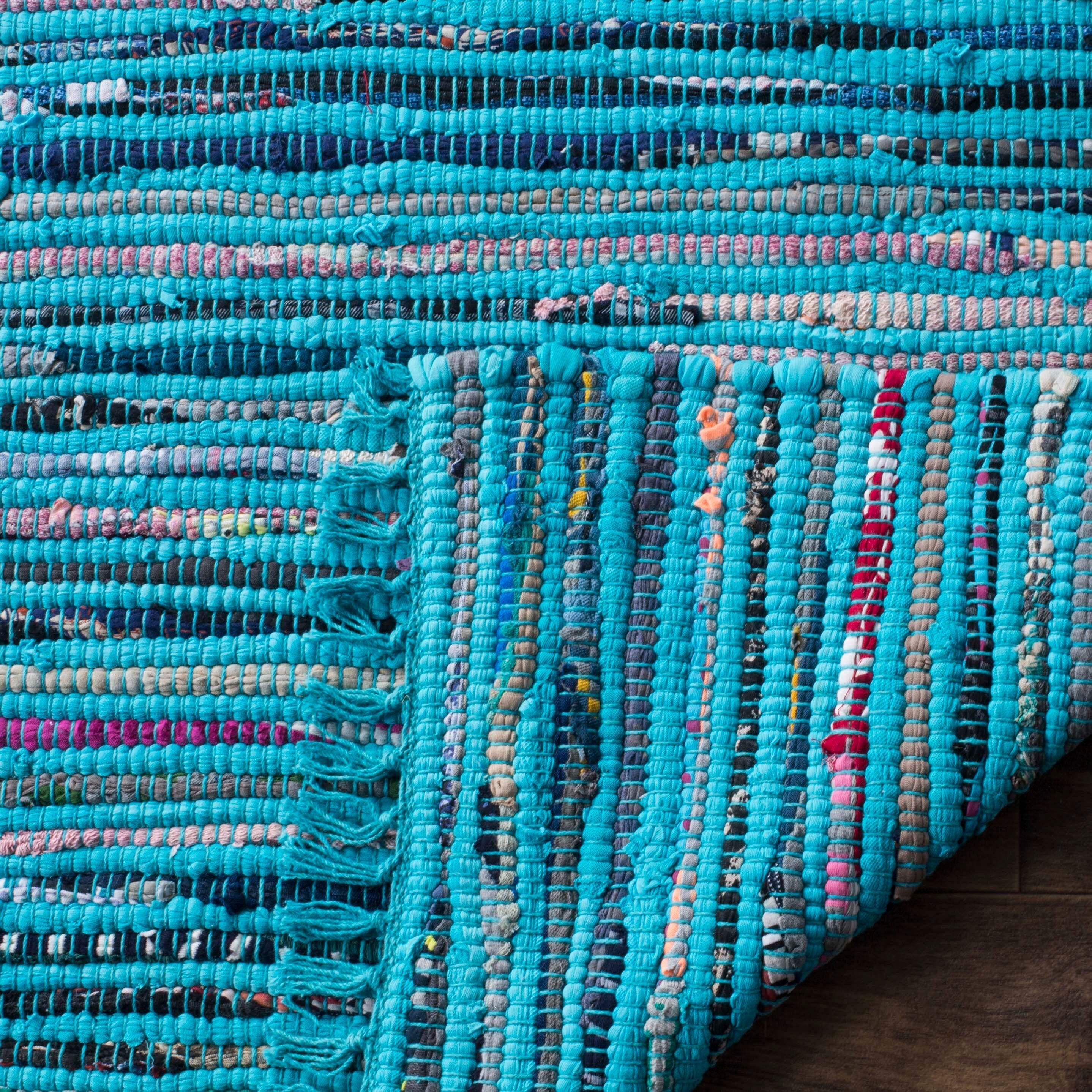 Tapis en chiffon fait main SAFAVIEH Tapis en coton à rayures Litzy