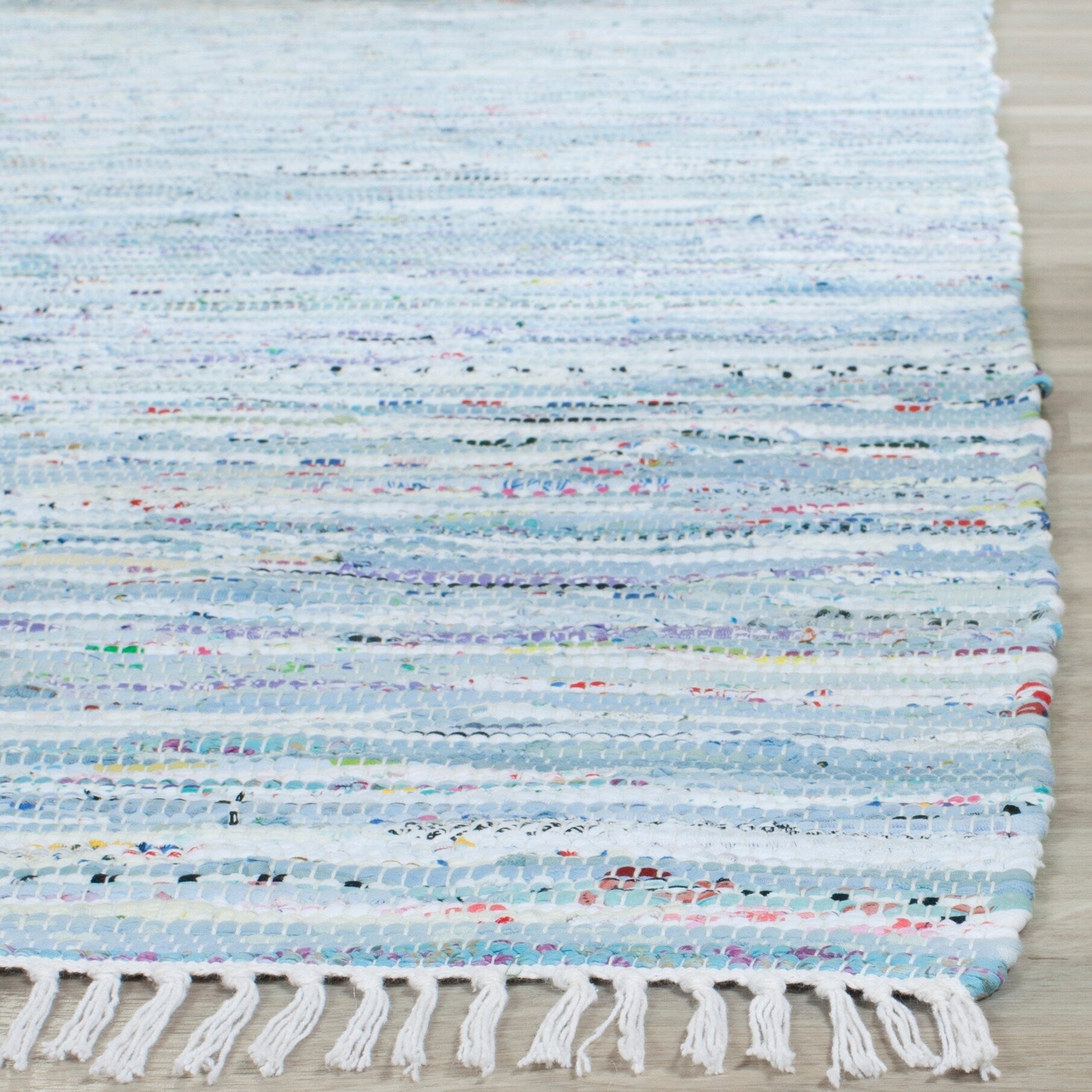 Tapis en chiffon fait main SAFAVIEH Tapis en coton à rayures Litzy